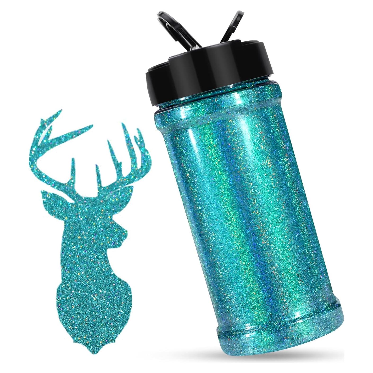 Polvo de Brillo Fino Holográfico HTVRONT 200g Turquesa