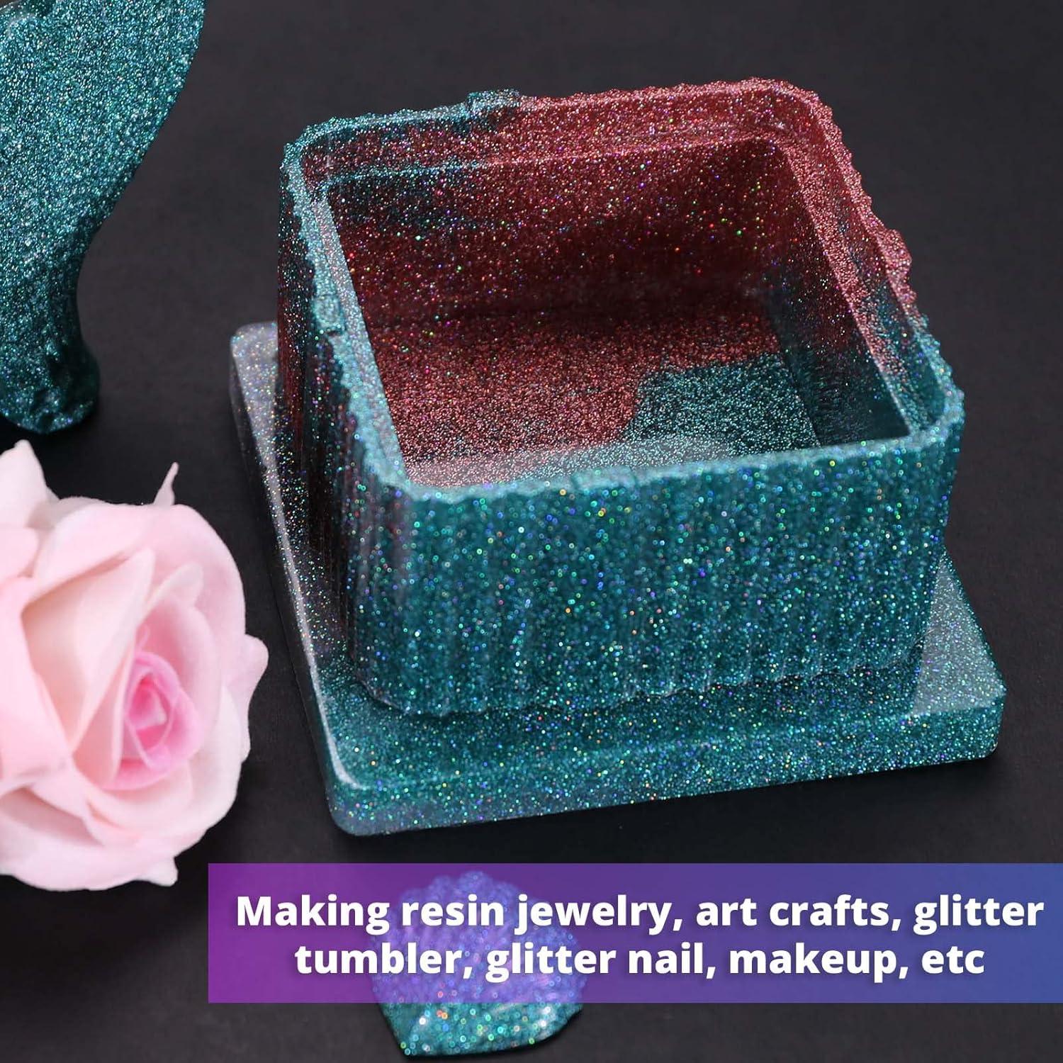 Polvo de Brillo Fino Holográfico HTVRONT 200g Turquesa