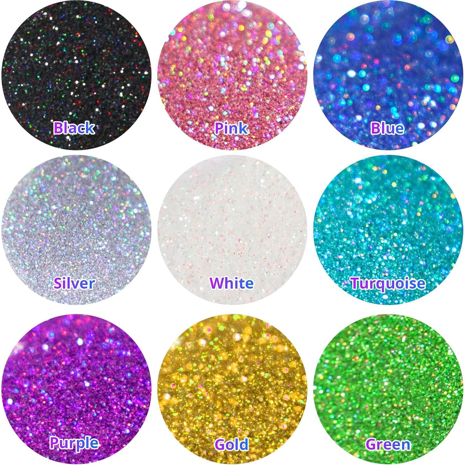 Polvo de Brillo Fino Holográfico HTVRONT 200g Turquesa