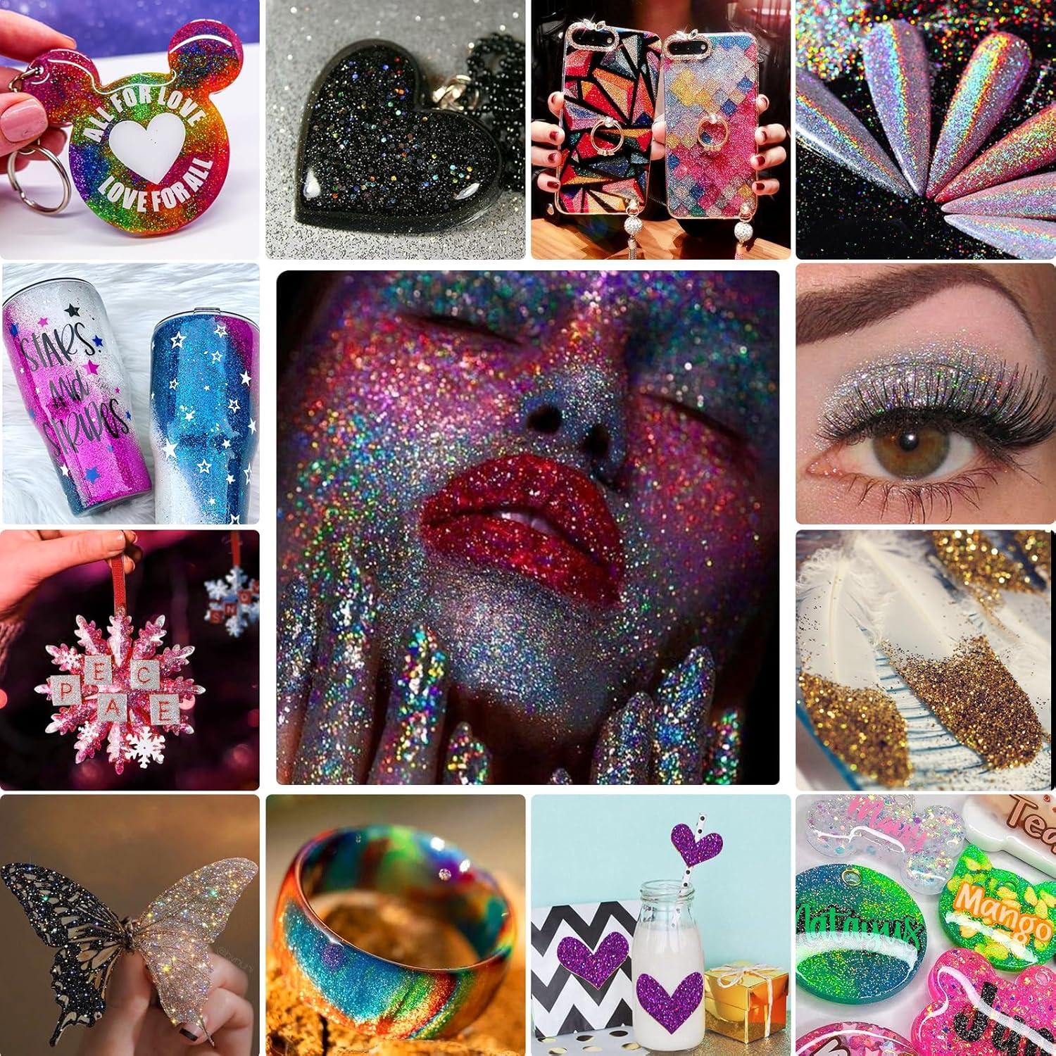 Polvo de Brillo Fino Holográfico HTVRONT 200g Turquesa