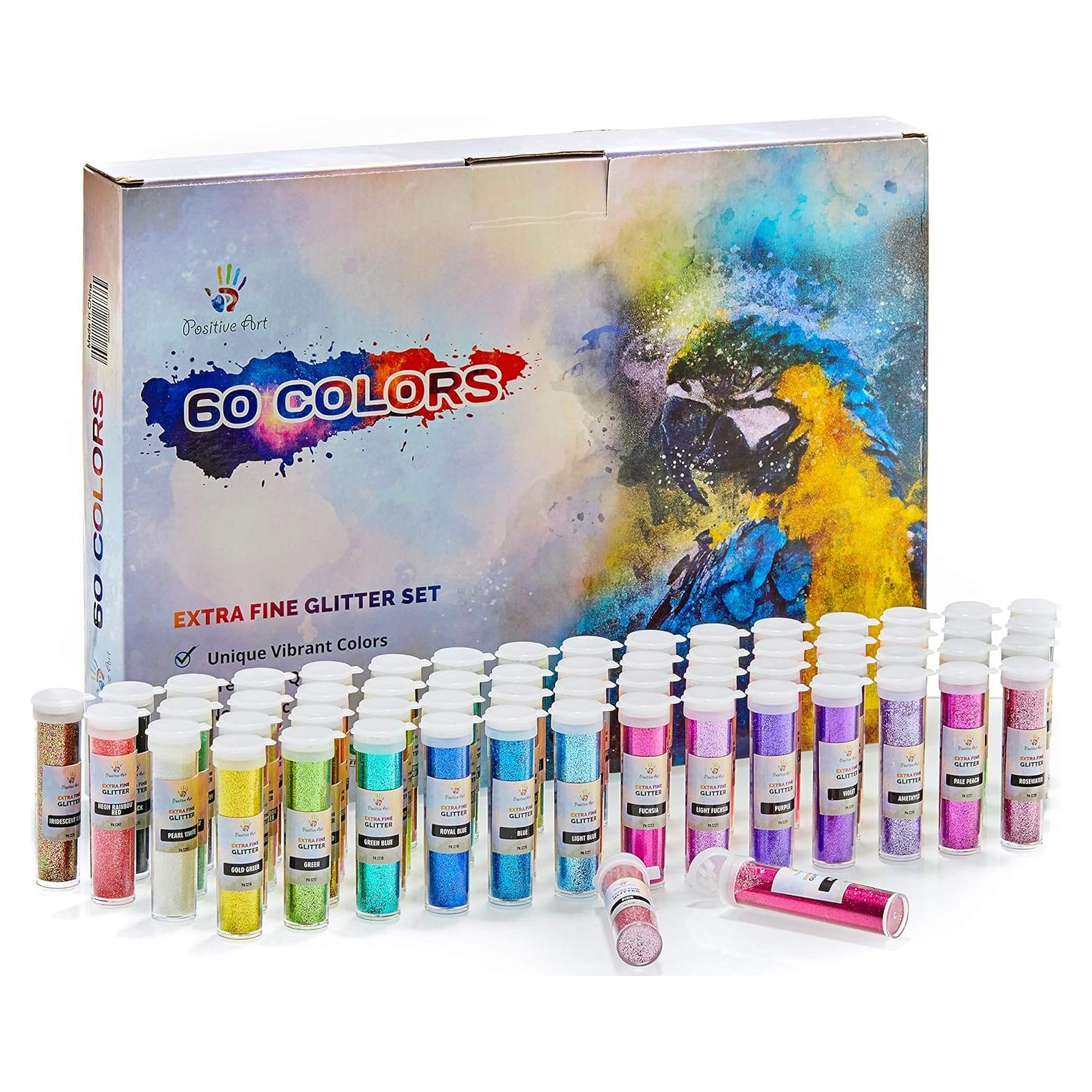 Set de Purpurina Extra Fina Positive Art 60 Colores 260g