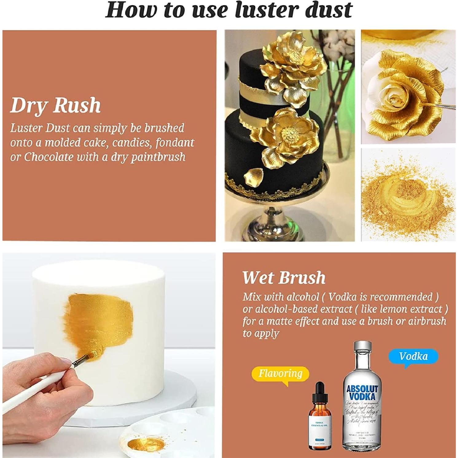 Polvo Brillante Comestible INOCERIS 5g Color Dorado