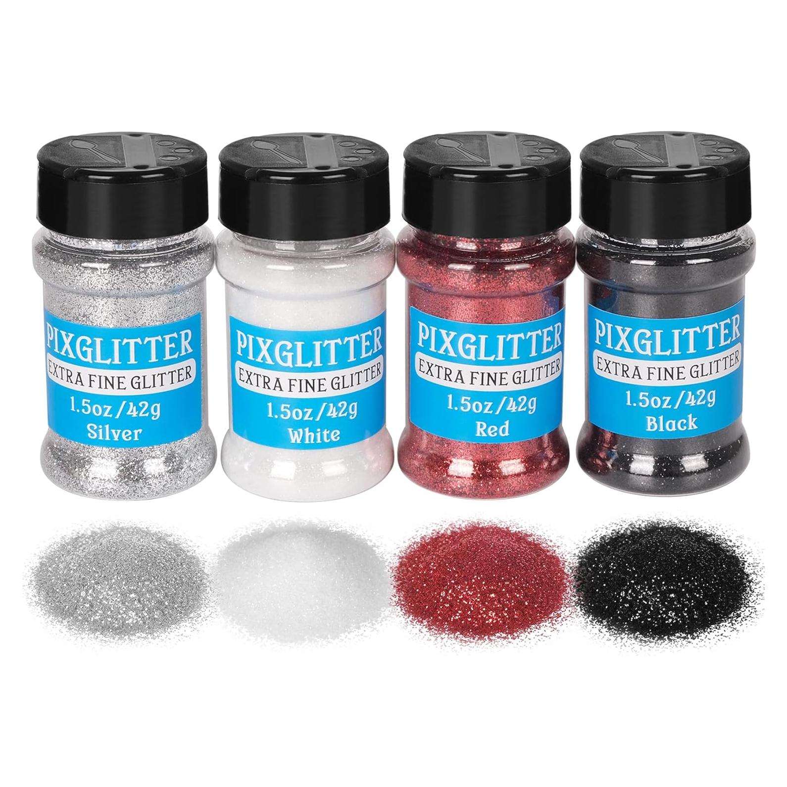 Polvo de Brillo Fino PIXGLITTER 4 Colores 42.5g para Manualidades
