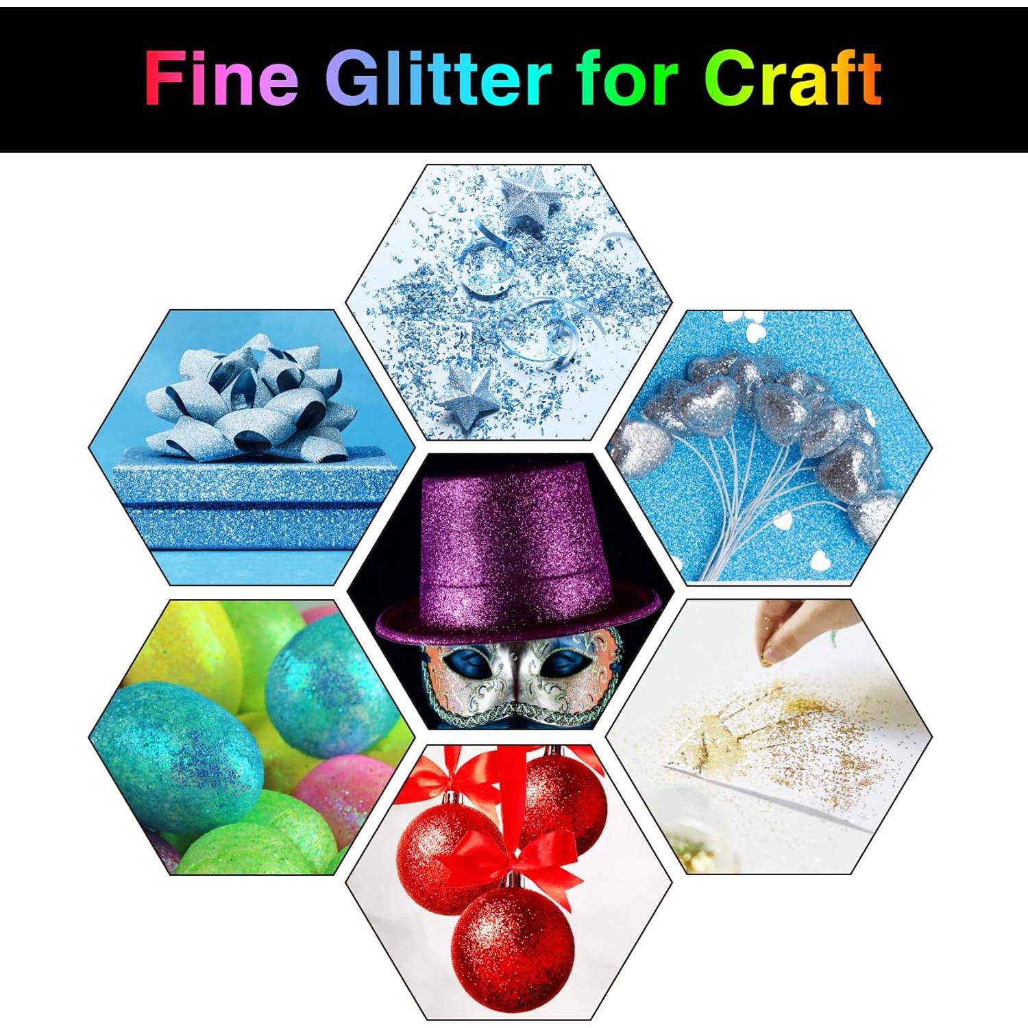 Polvo de Brillo Fino PIXGLITTER 4 Colores 42.5g para Manualidades