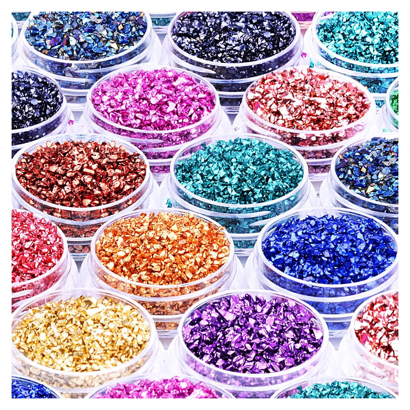 Caja de Vidrio Triturado Brillante DIYCICO 12 Colores 110g