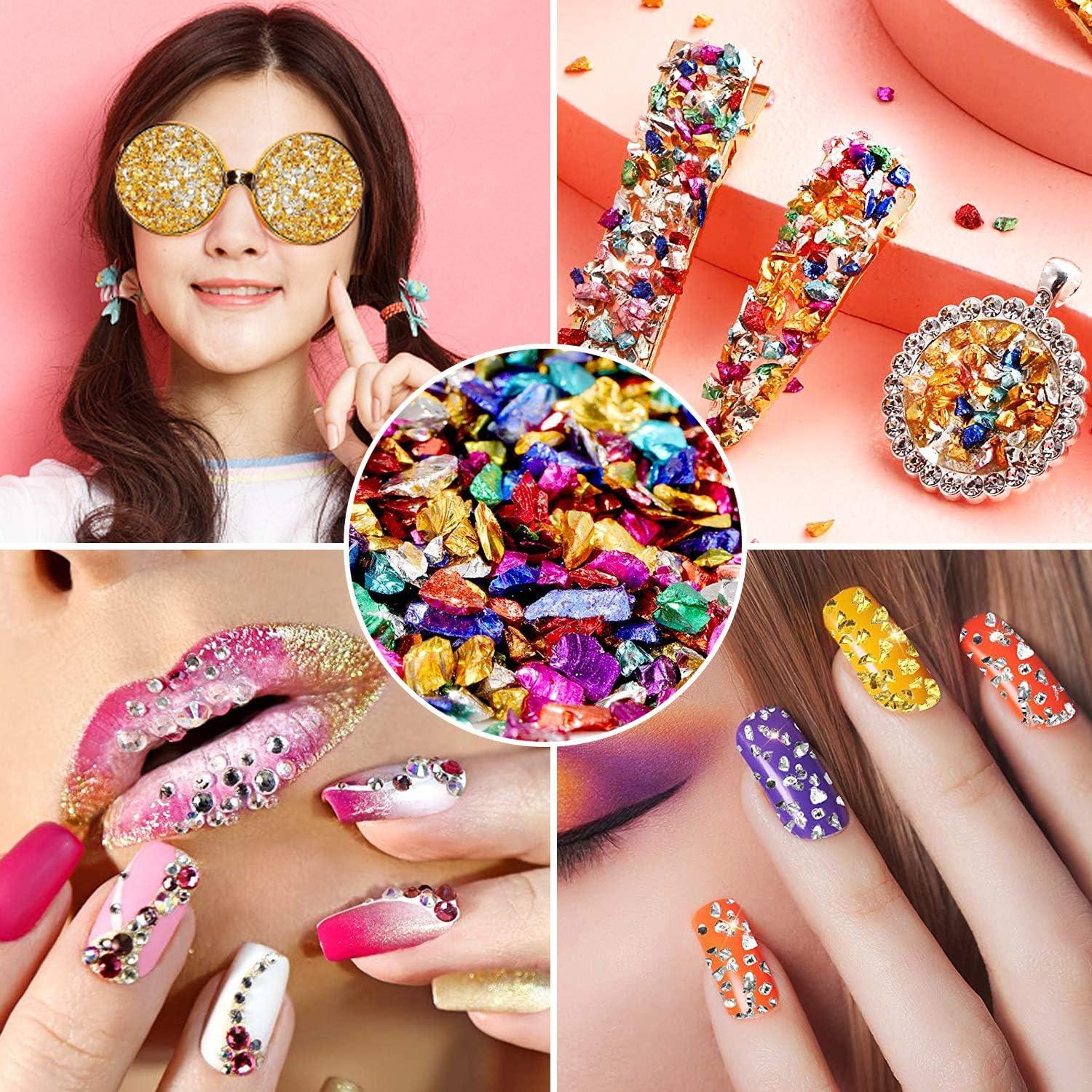 Caja de Vidrio Triturado Brillante DIYCICO 12 Colores 110g