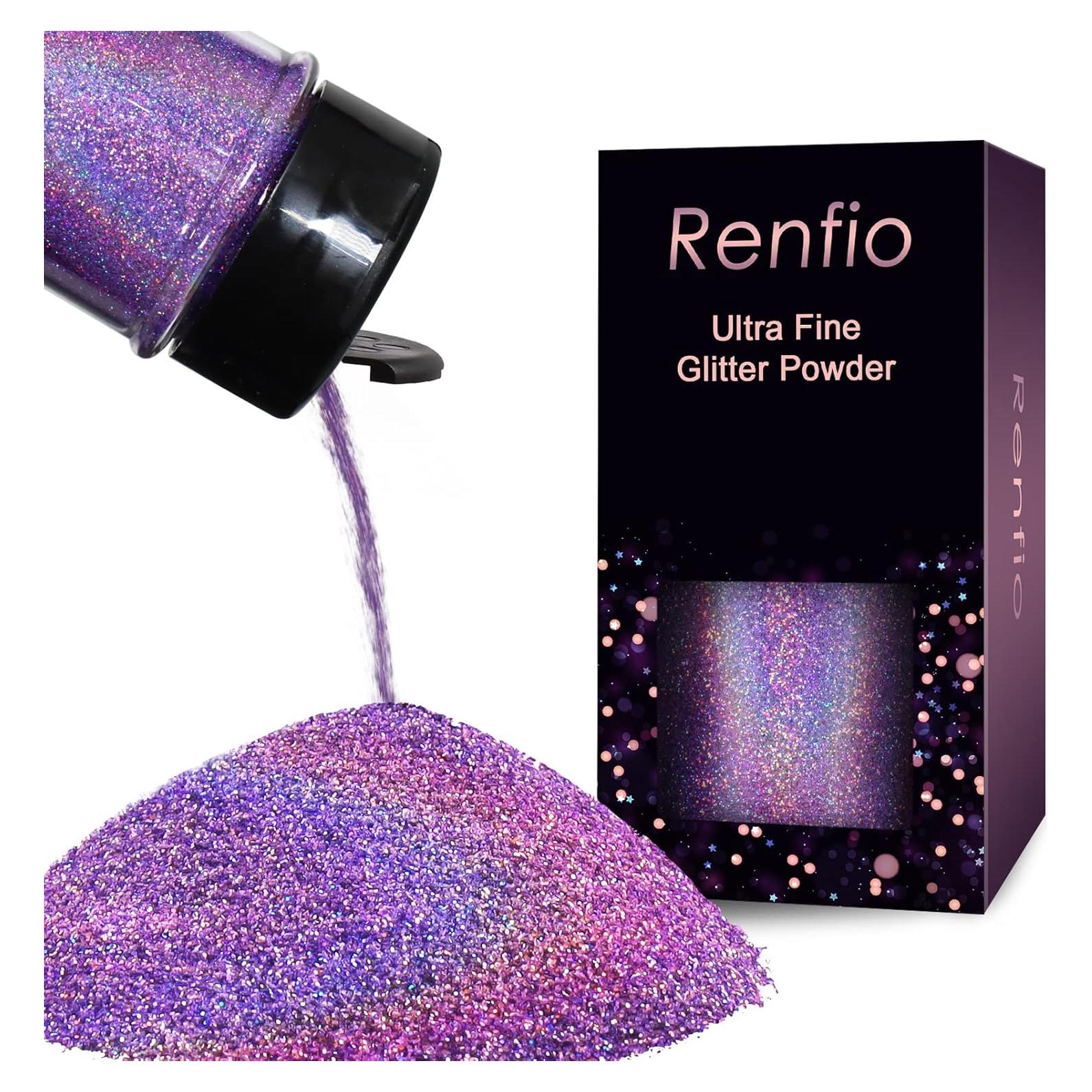 Polvo de Purpurina Holográfica Renfio 60g Púrpura Luz Láser