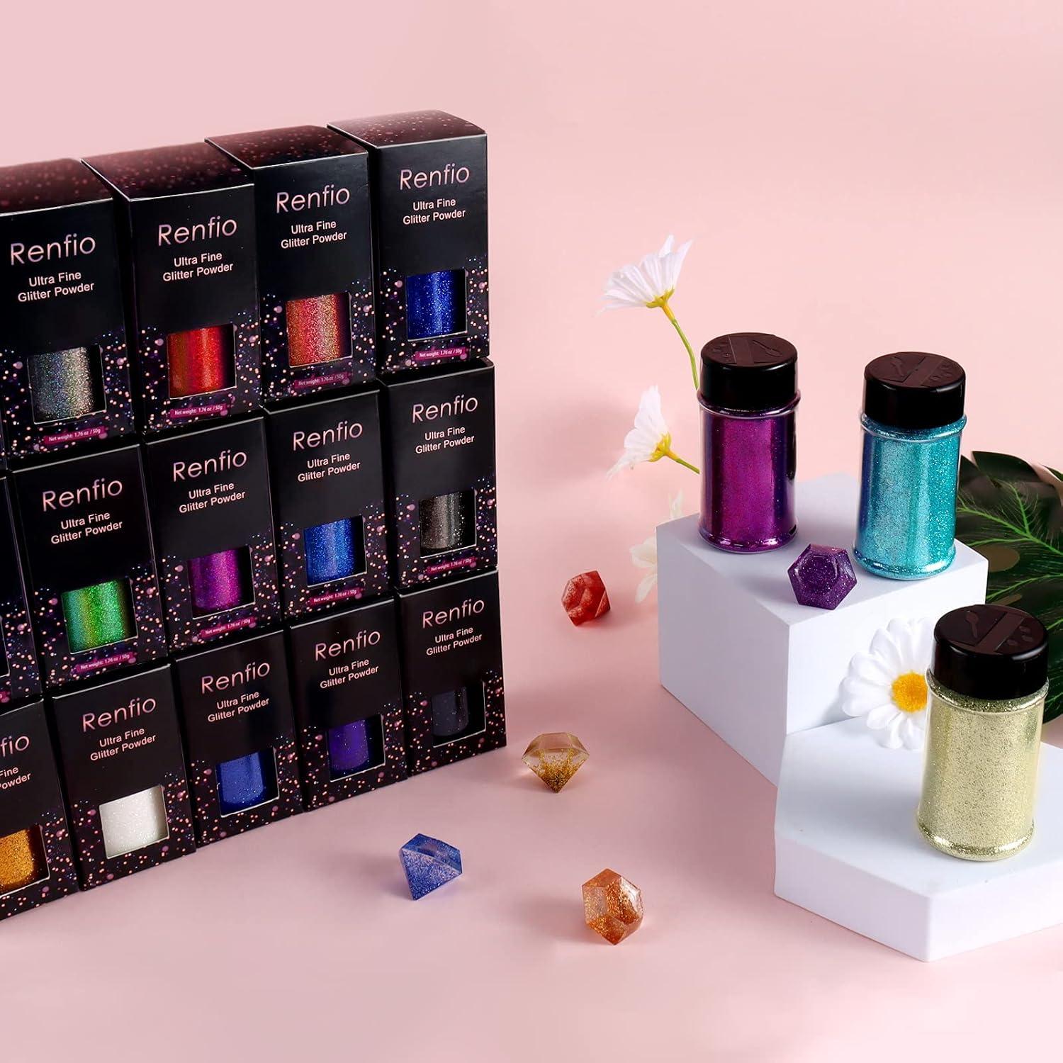 Polvo de Purpurina Holográfica Renfio 60g Púrpura Luz Láser