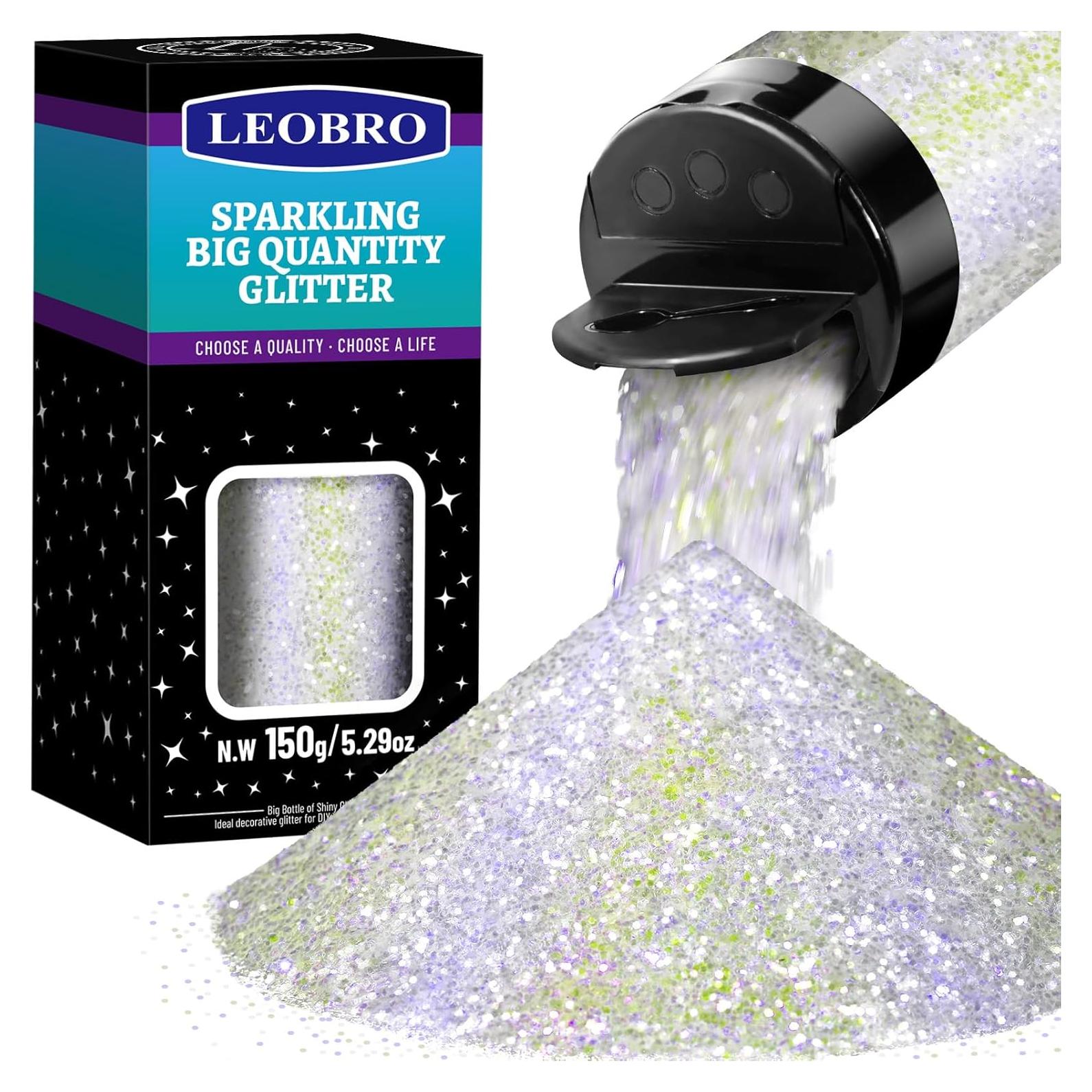 Glitter Blanco Iridiscente LEOBRO 150g para Manualidades DIY