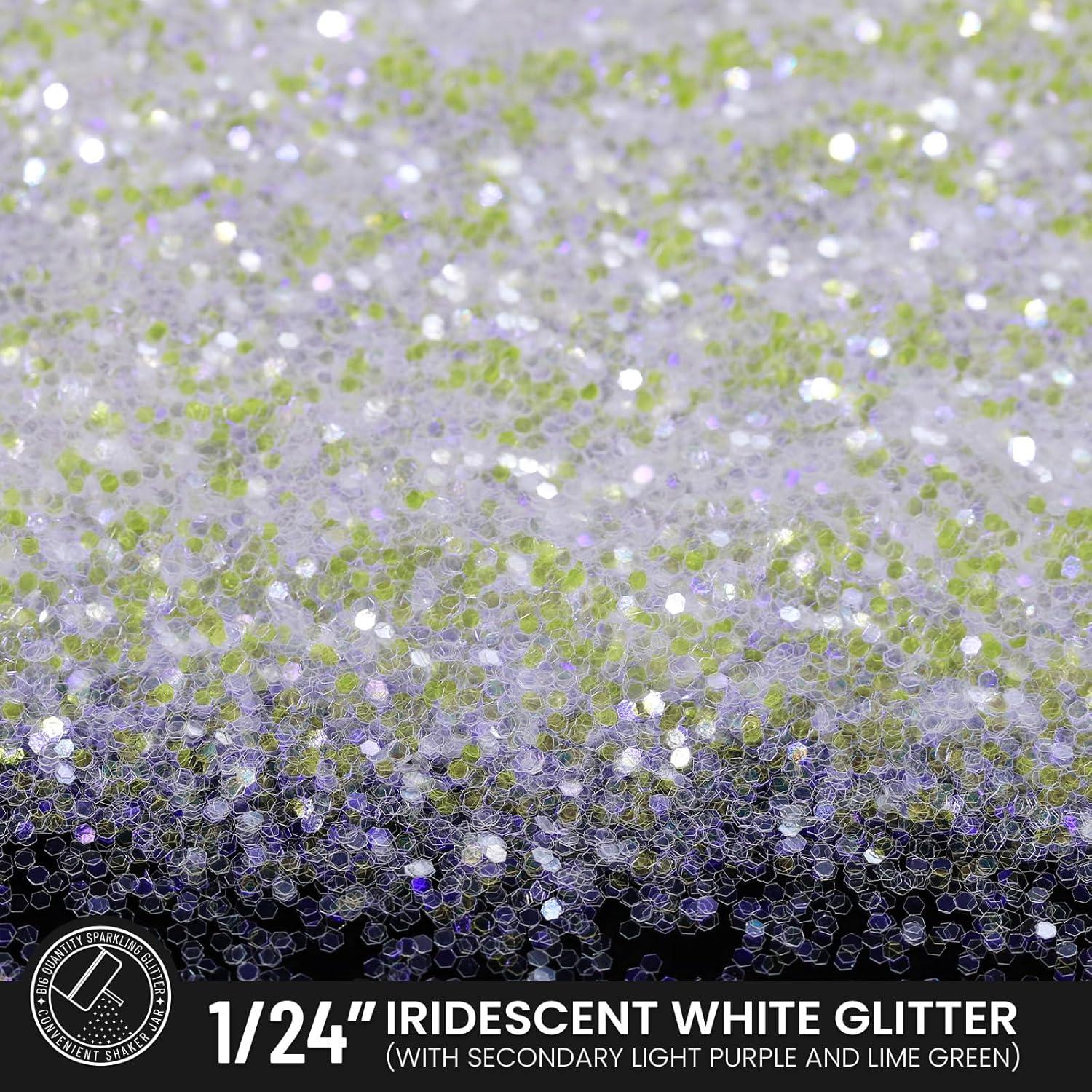 Glitter Blanco Iridiscente LEOBRO 150g para Manualidades DIY