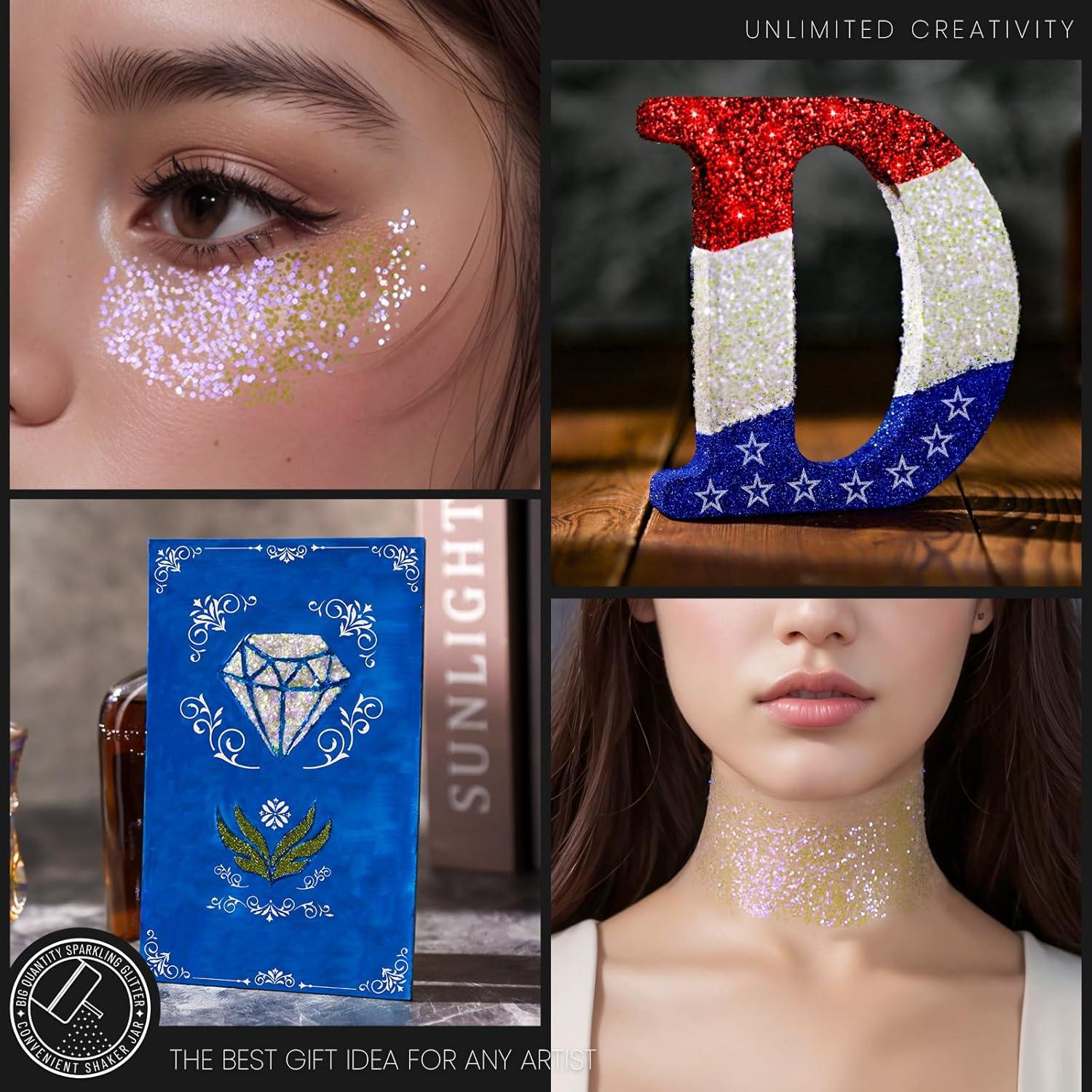 Glitter Blanco Iridiscente LEOBRO 150g para Manualidades DIY