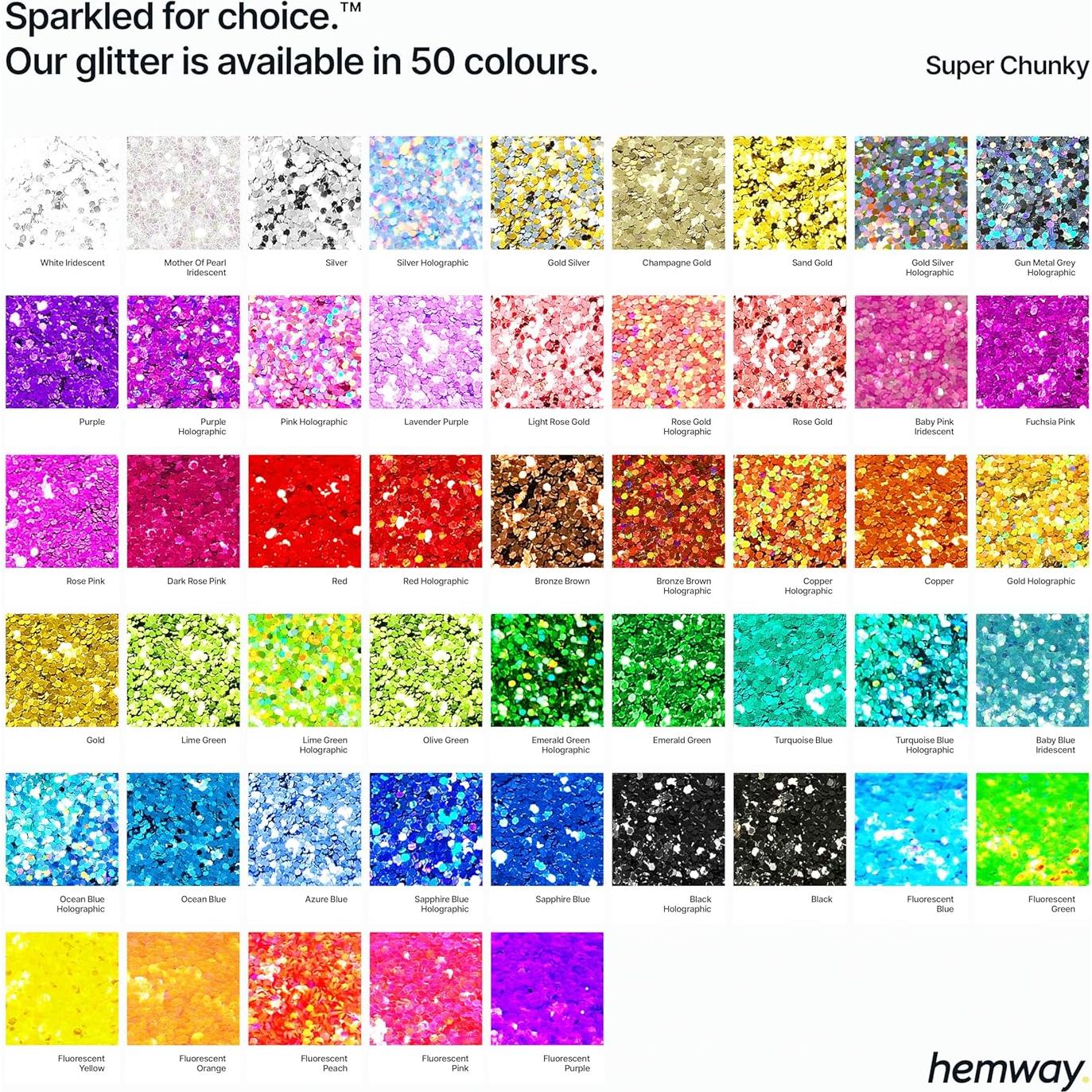 Glitter Negro Hemway Super Chunky para Manualidades 130 g