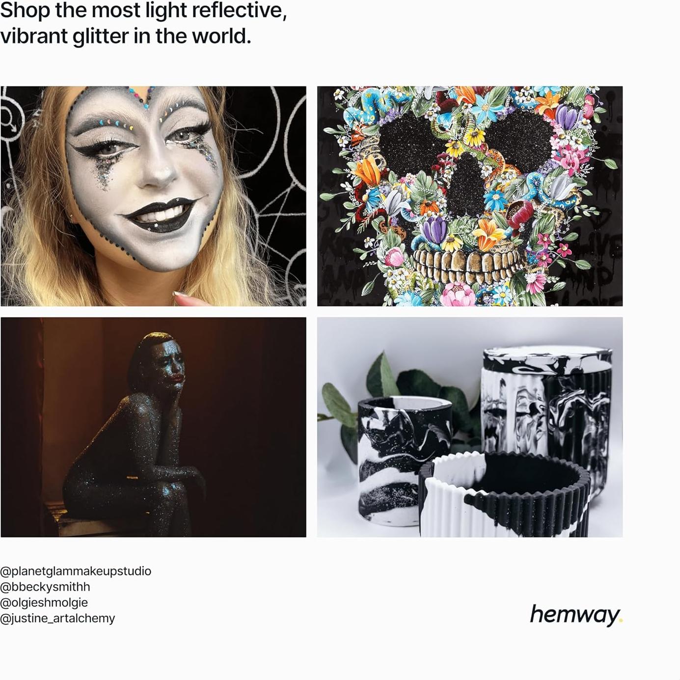 Glitter Negro Hemway Super Chunky para Manualidades 130 g