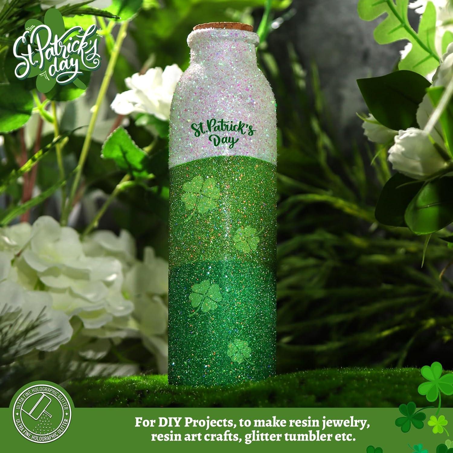 Purpurina Holográfica Verde Claro LEOBRO 180g para Manualidades