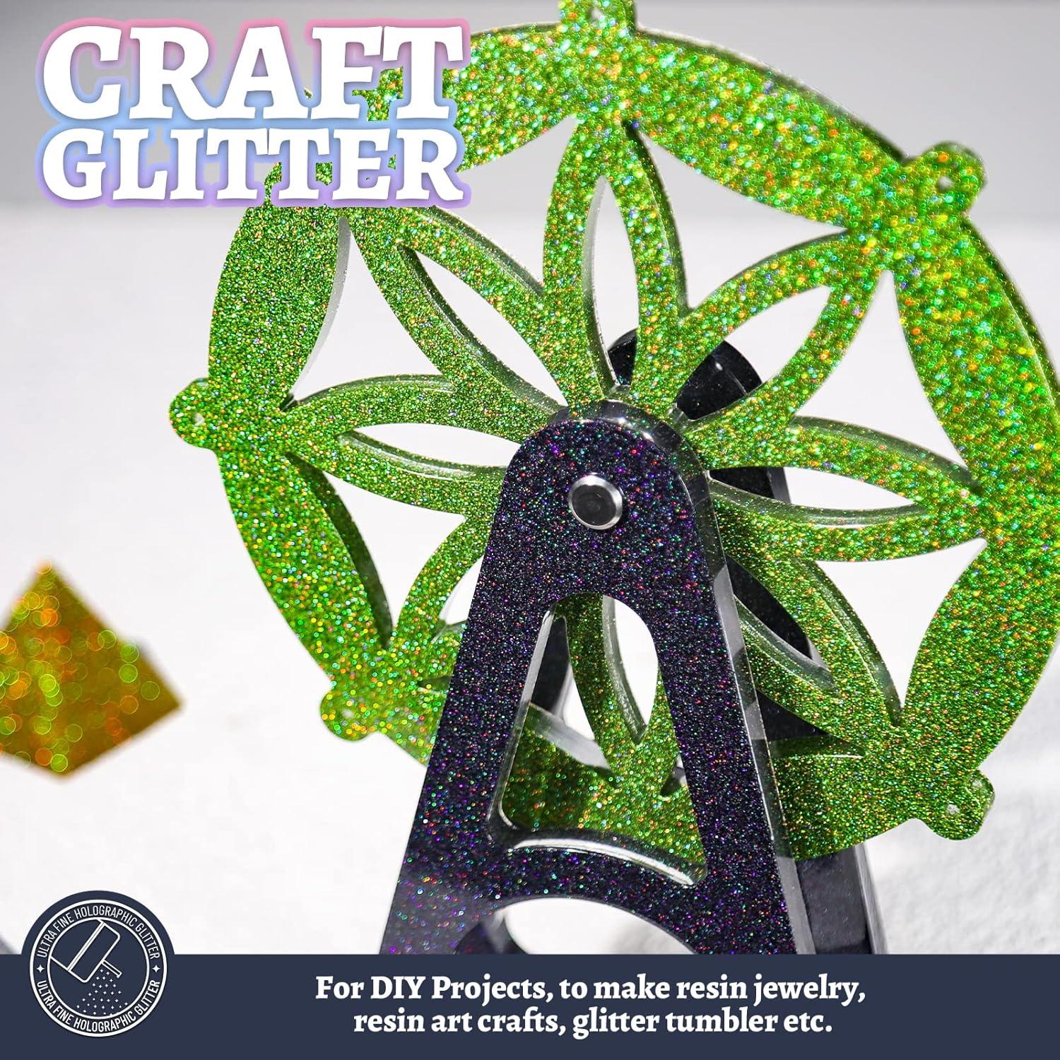 Purpurina Holográfica Verde Claro LEOBRO 180g para Manualidades