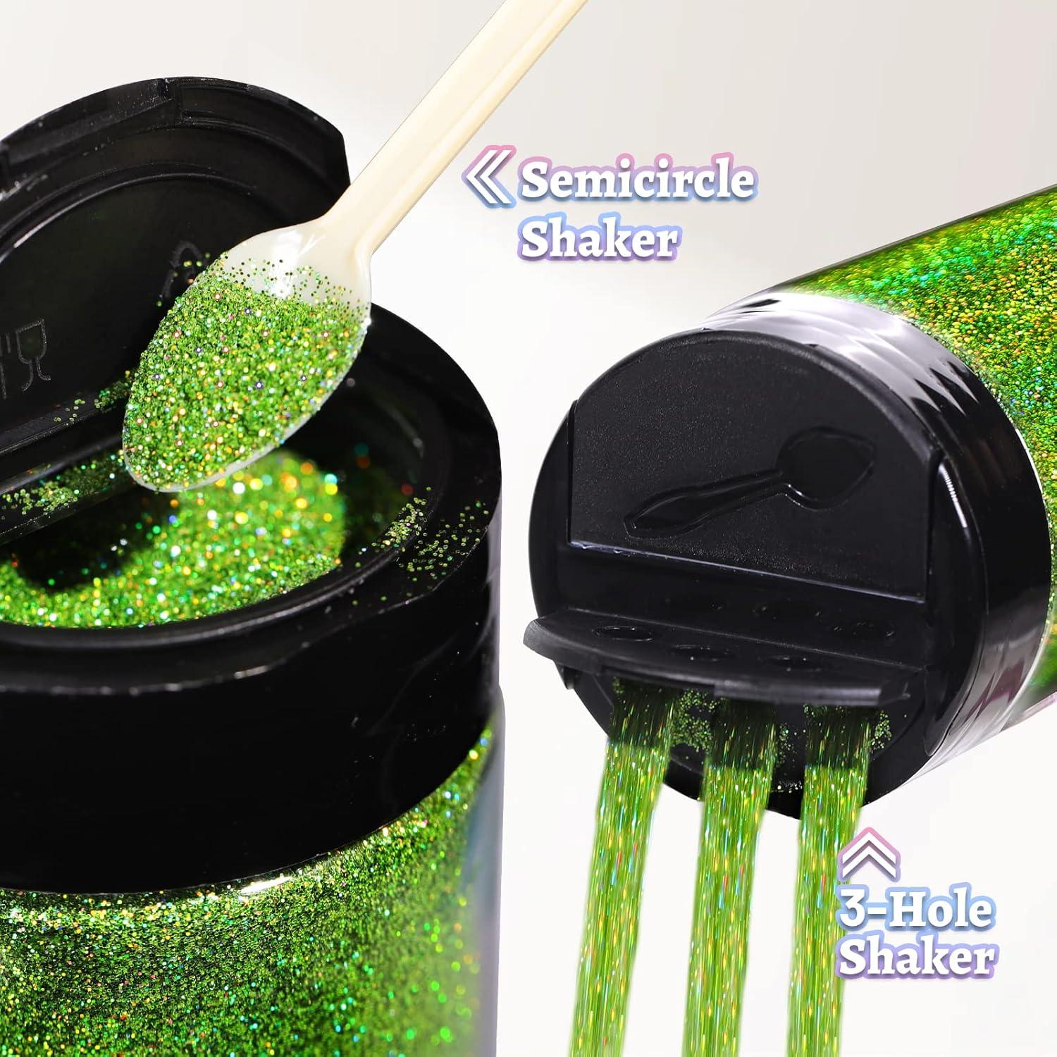 Purpurina Holográfica Verde Claro LEOBRO 180g para Manualidades