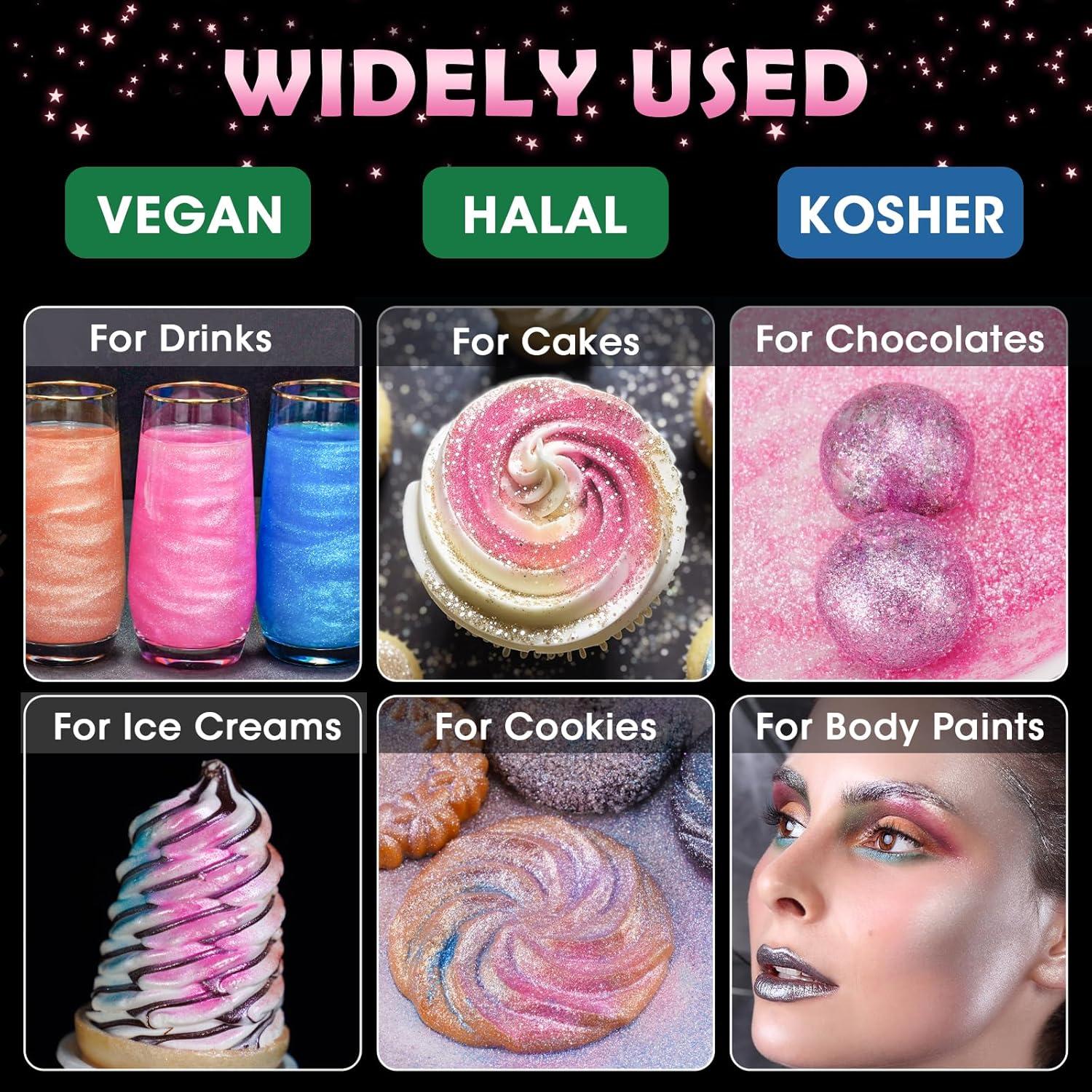 Polvo Brillante Comestible Attom Tech 5g Rosa Vegano