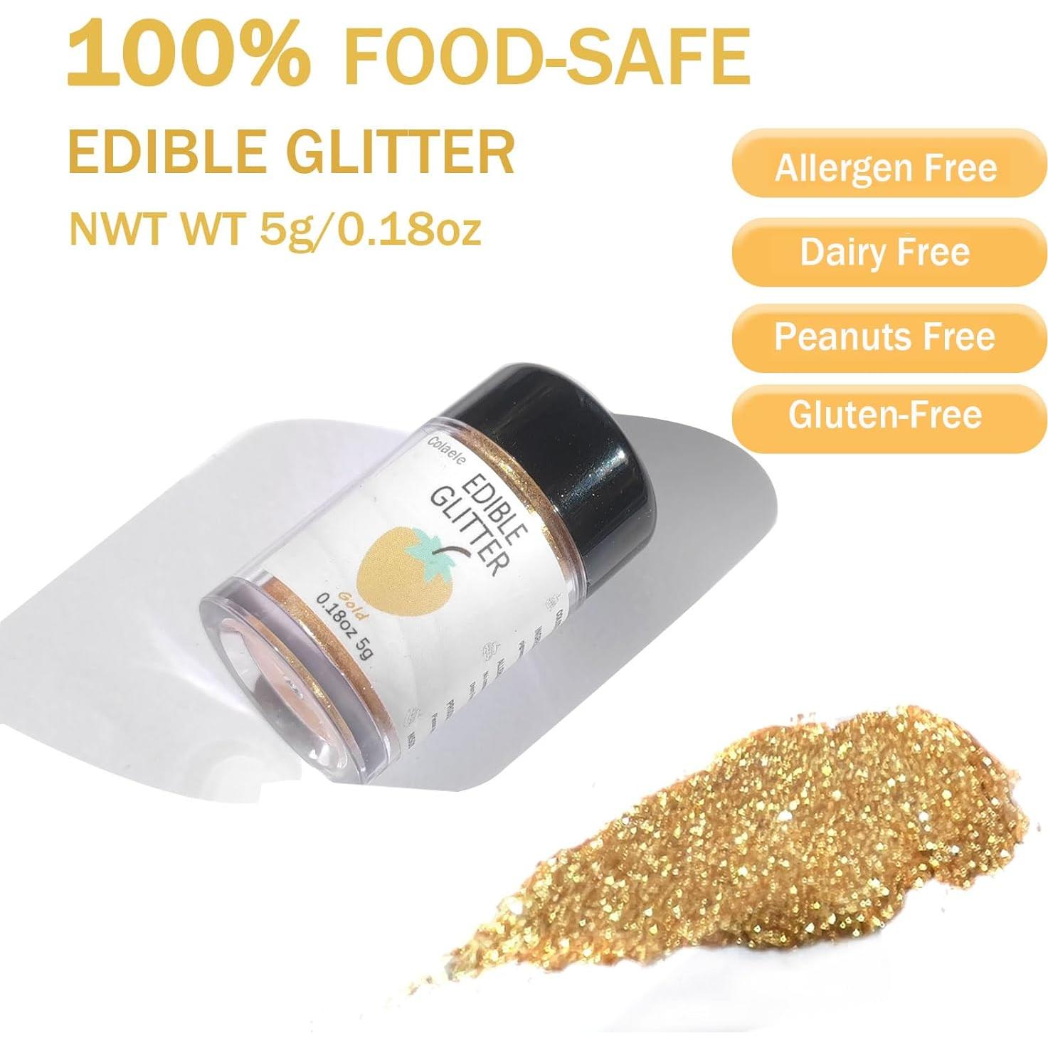 Polvo Brillante Comestible Dorado Colaele 5g Decoración Pasteles