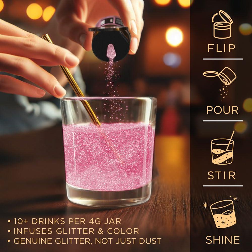 Brew Glitter Rosa Brillo Comestible 4g para Bebidas