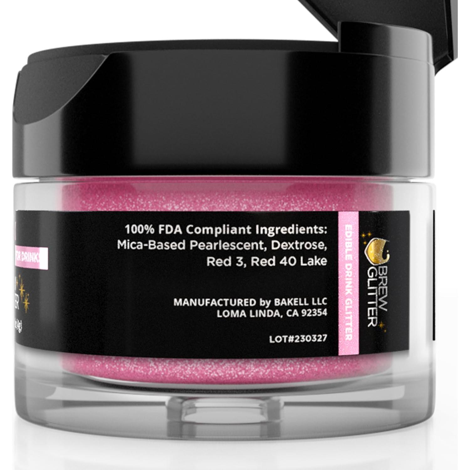 Brew Glitter Rosa Brillo Comestible 4g para Bebidas