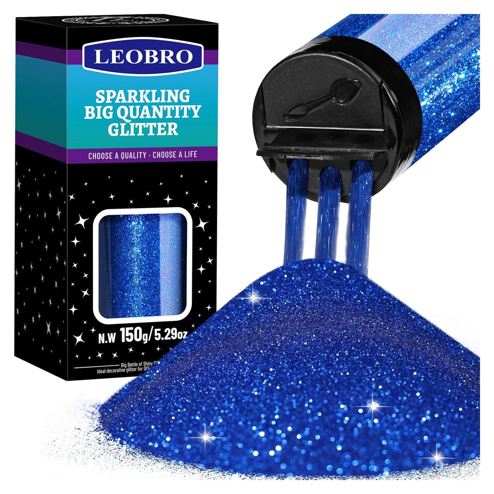 Brillo Fino Azul Real LEOBRO 150g para Manualidades y Belleza