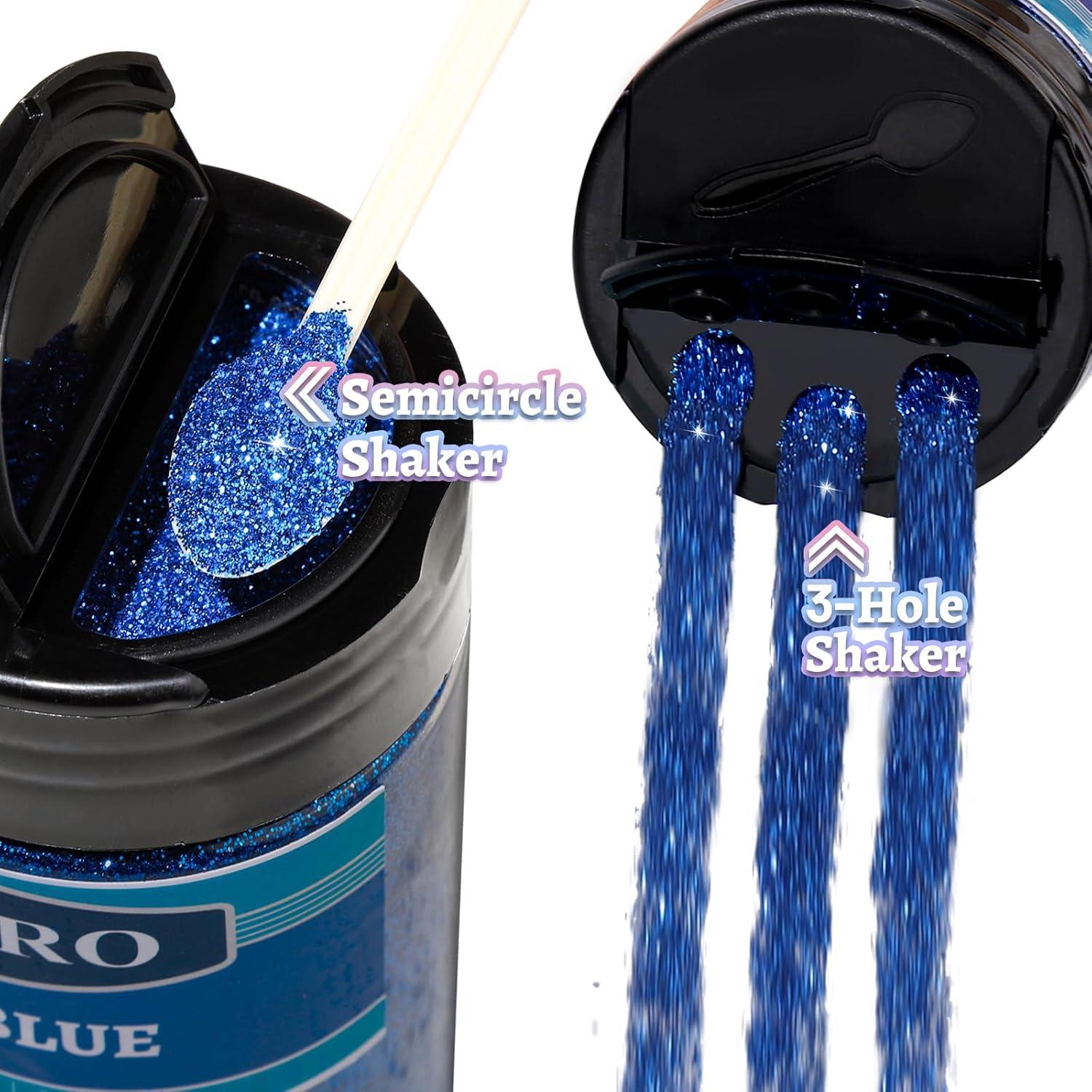 Brillo Fino Azul Real LEOBRO 150g para Manualidades y Belleza