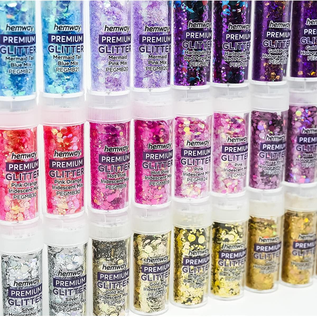 Set de 54 Brillantinas Mixtas Hemway para Manualidades