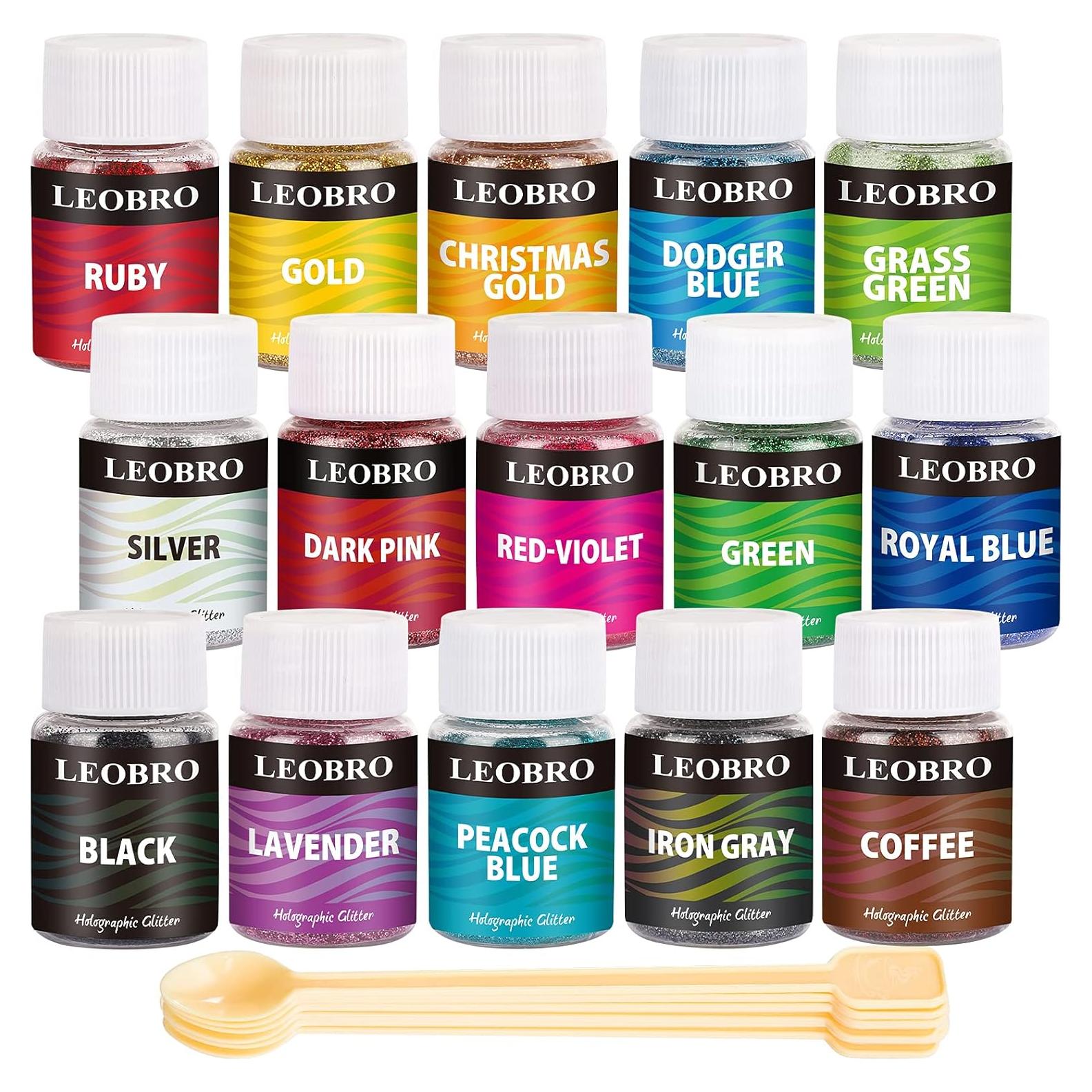 Purpurina Holográfica Fina LEOBRO 15 Colores 10g para Manualidades