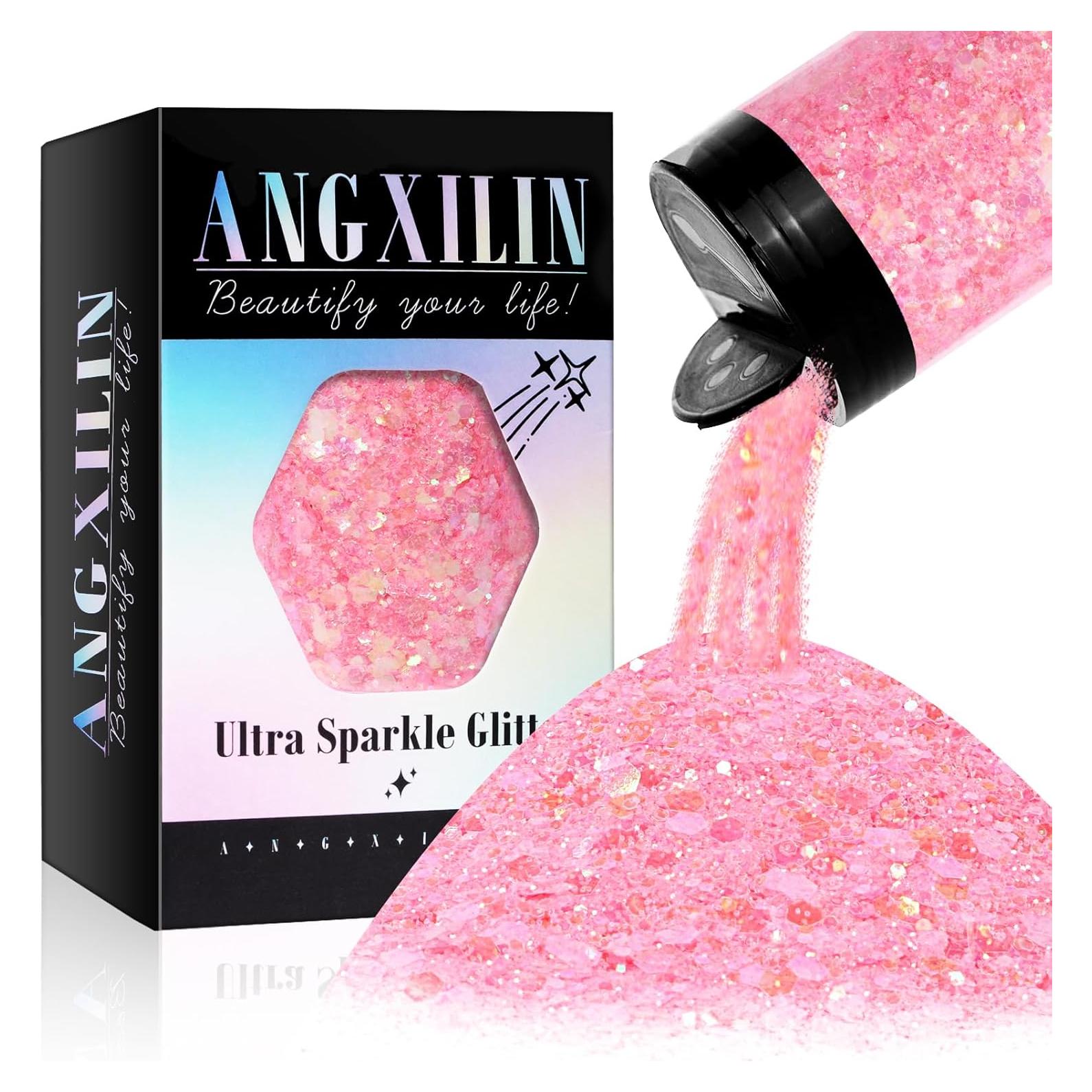 Glitter Chunky Holográfico 190g ANGXILIN Iri Rosa para Manualidades