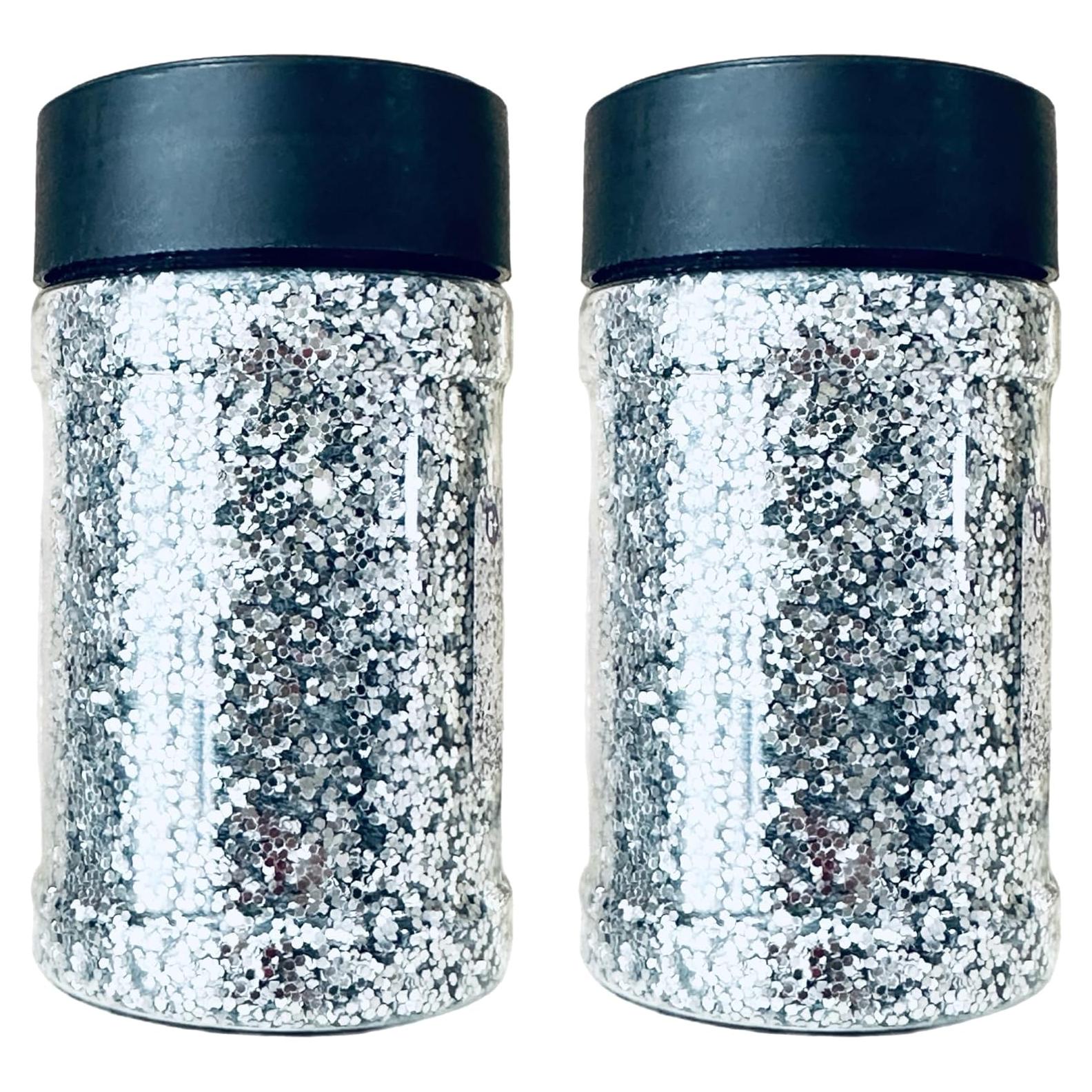 Glitter Plateado Hexagonal ALAZCO 226 Gramos para Manualidades