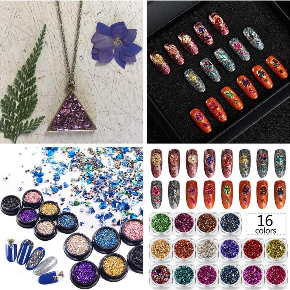 Chips de Vidrio Triturado Cmidy Multicolor 100g 2-4mm Manualidades