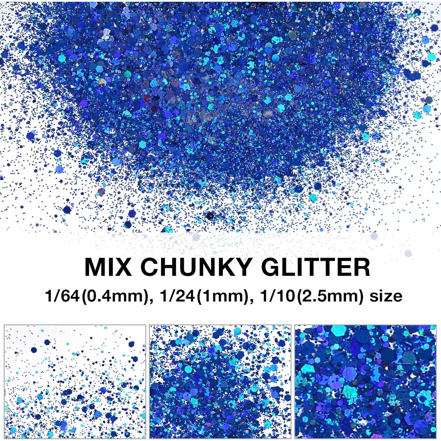 Brillo Grueso a Granel TORC 113g Azul Real Holográfico