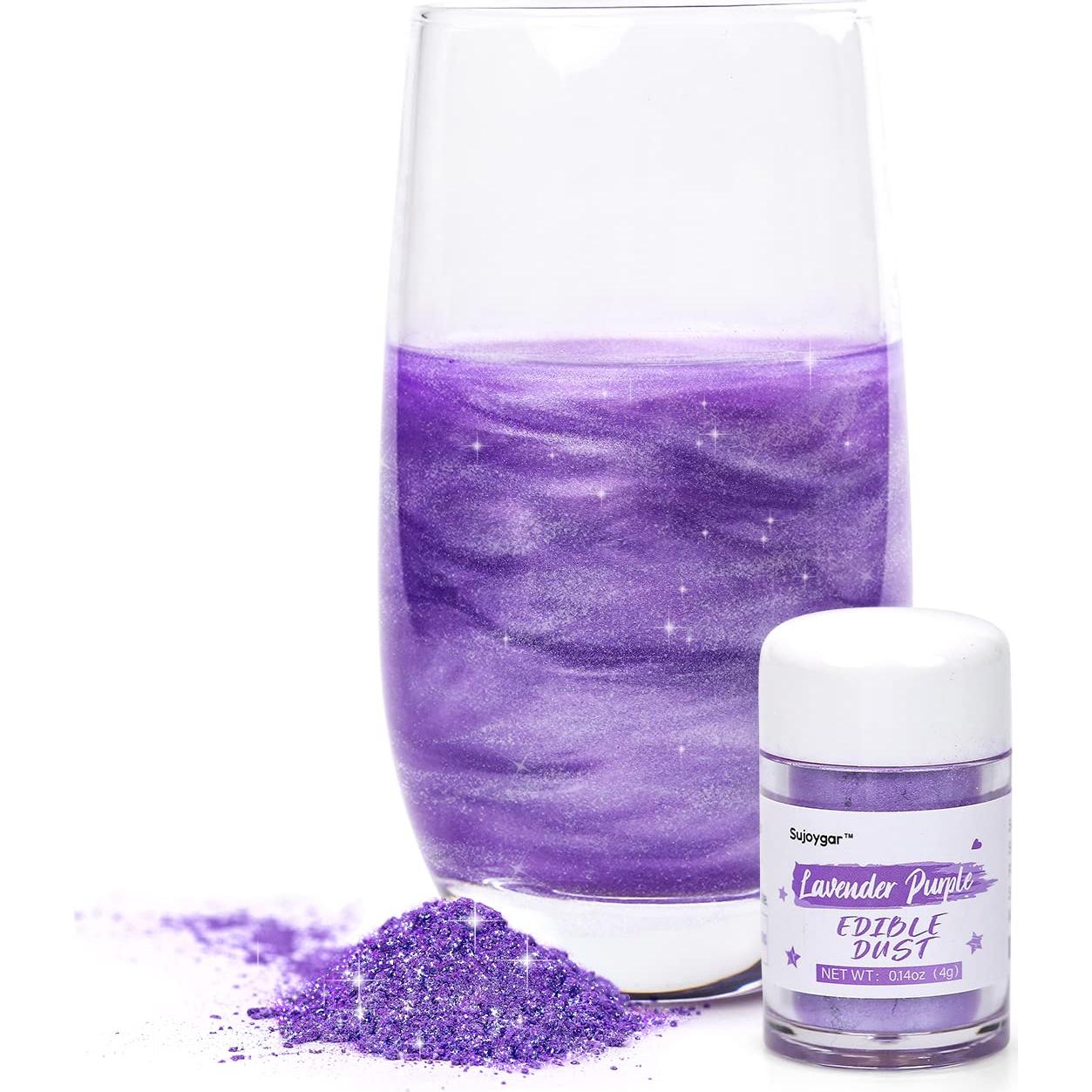 Glitter Comestible Púrpura Lavanda Sujoygar 4g Grado Alimenticio