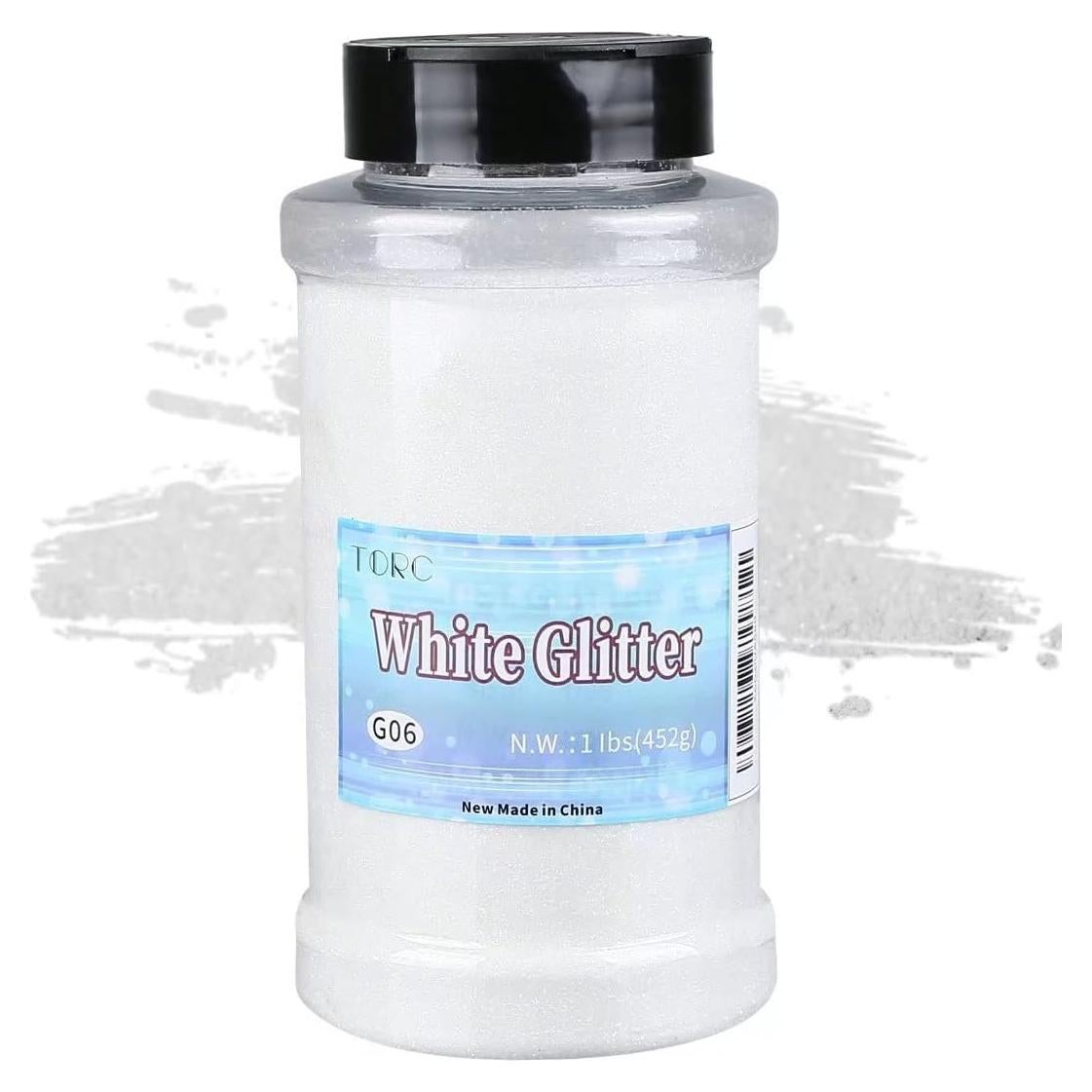 Polvo de Brillo Fino TORC Blanco 0.45 kg para Manualidades