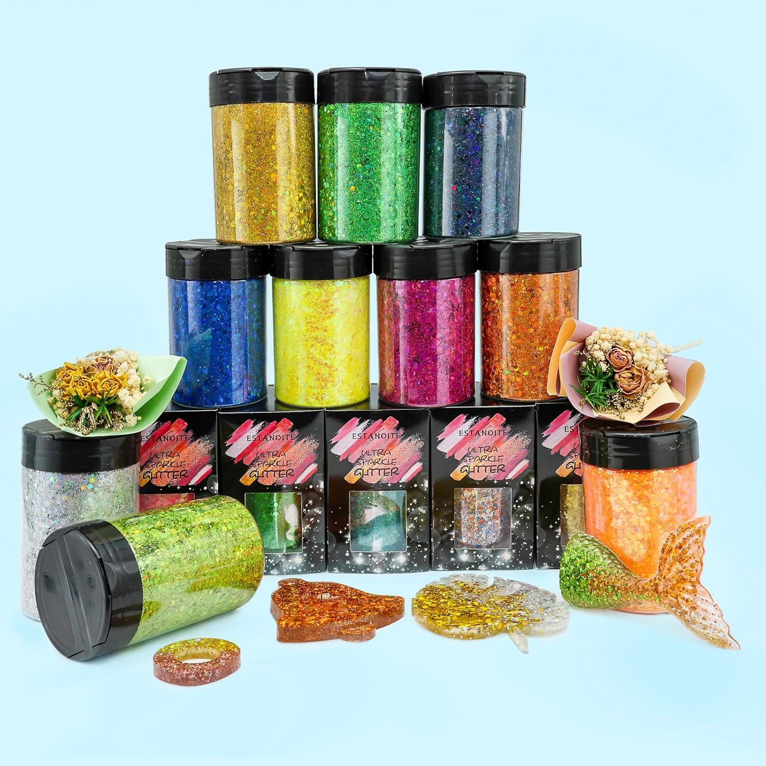 Glitter Chunky Iridiscente Estanoite 160g Naranja para Manualidades