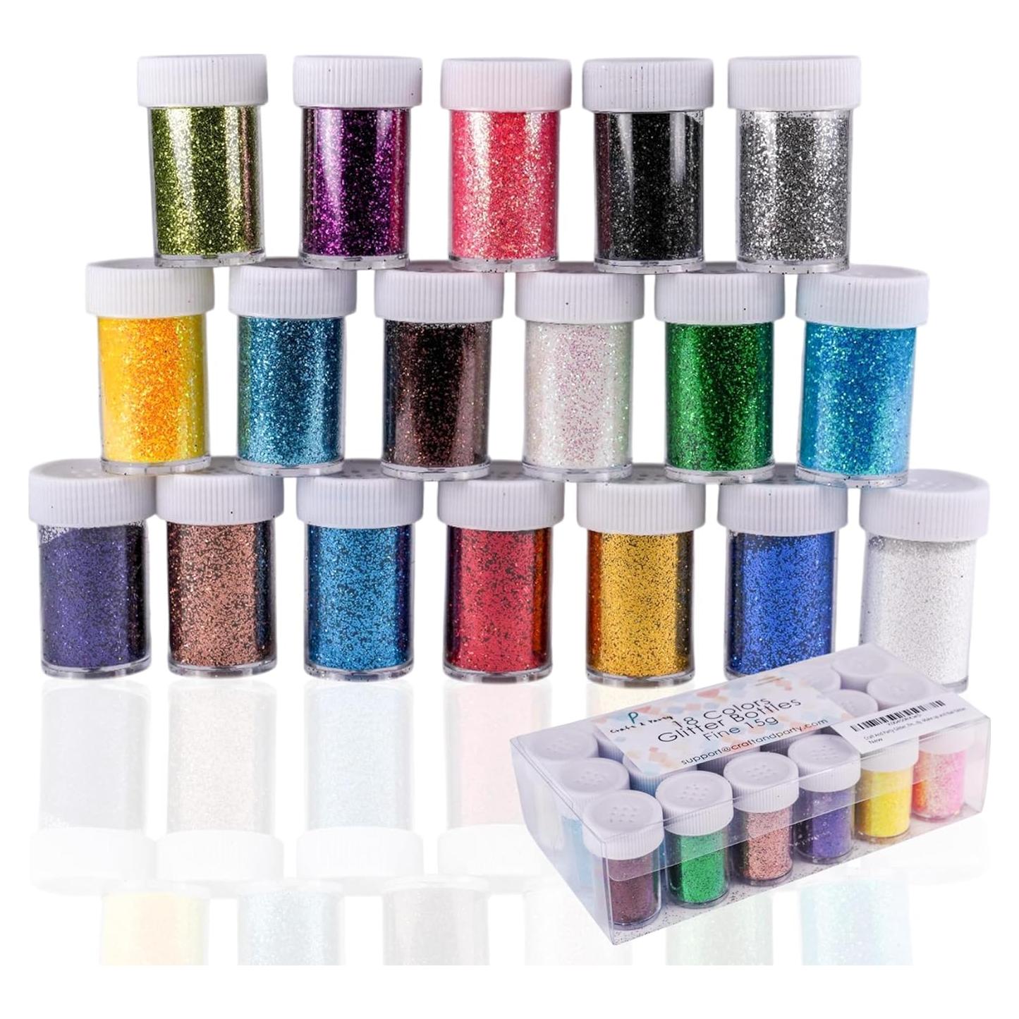 Brillos Finos Craft And Party - 18 Tarros de 15g para Manualidades