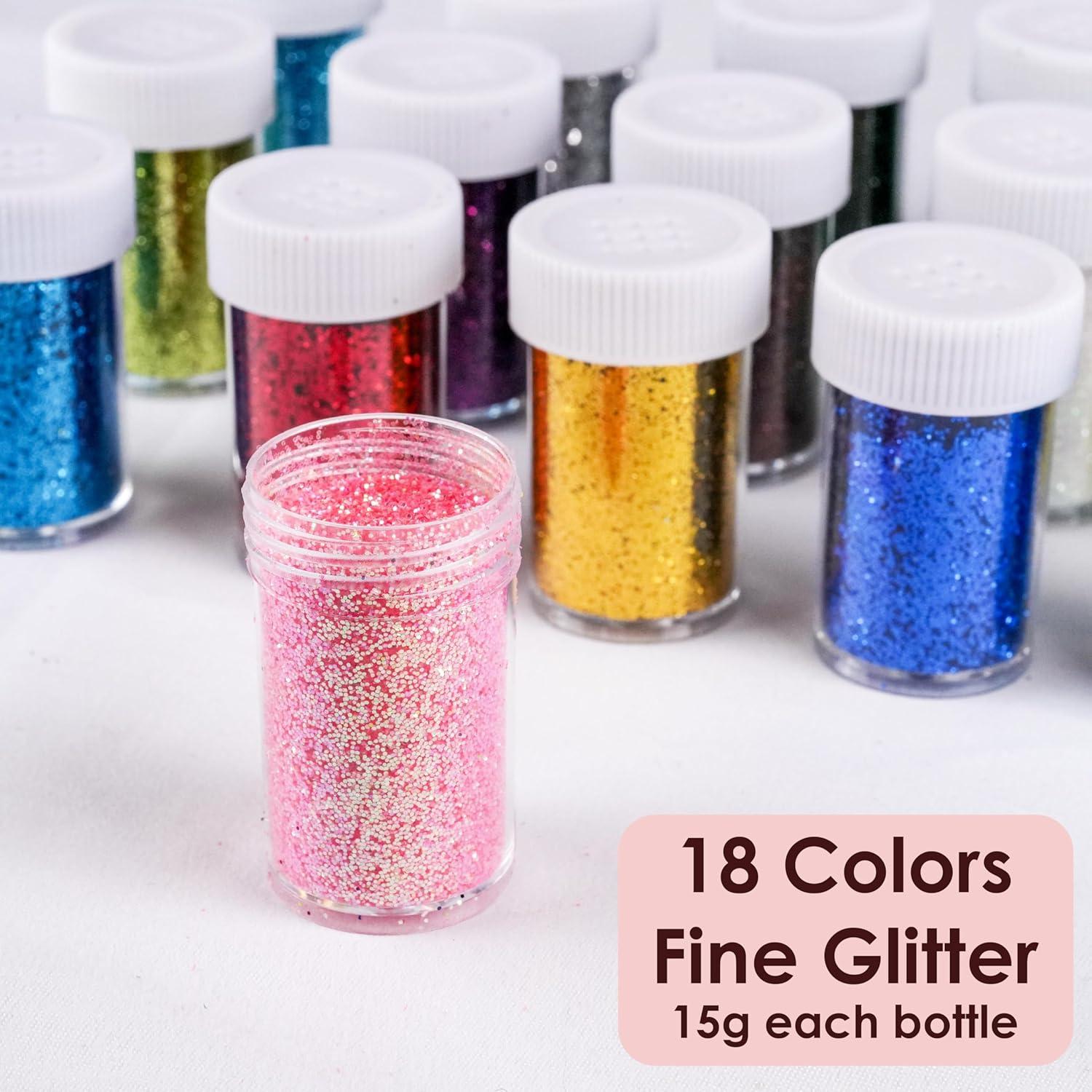 Brillos Finos Craft And Party - 18 Tarros de 15g para Manualidades