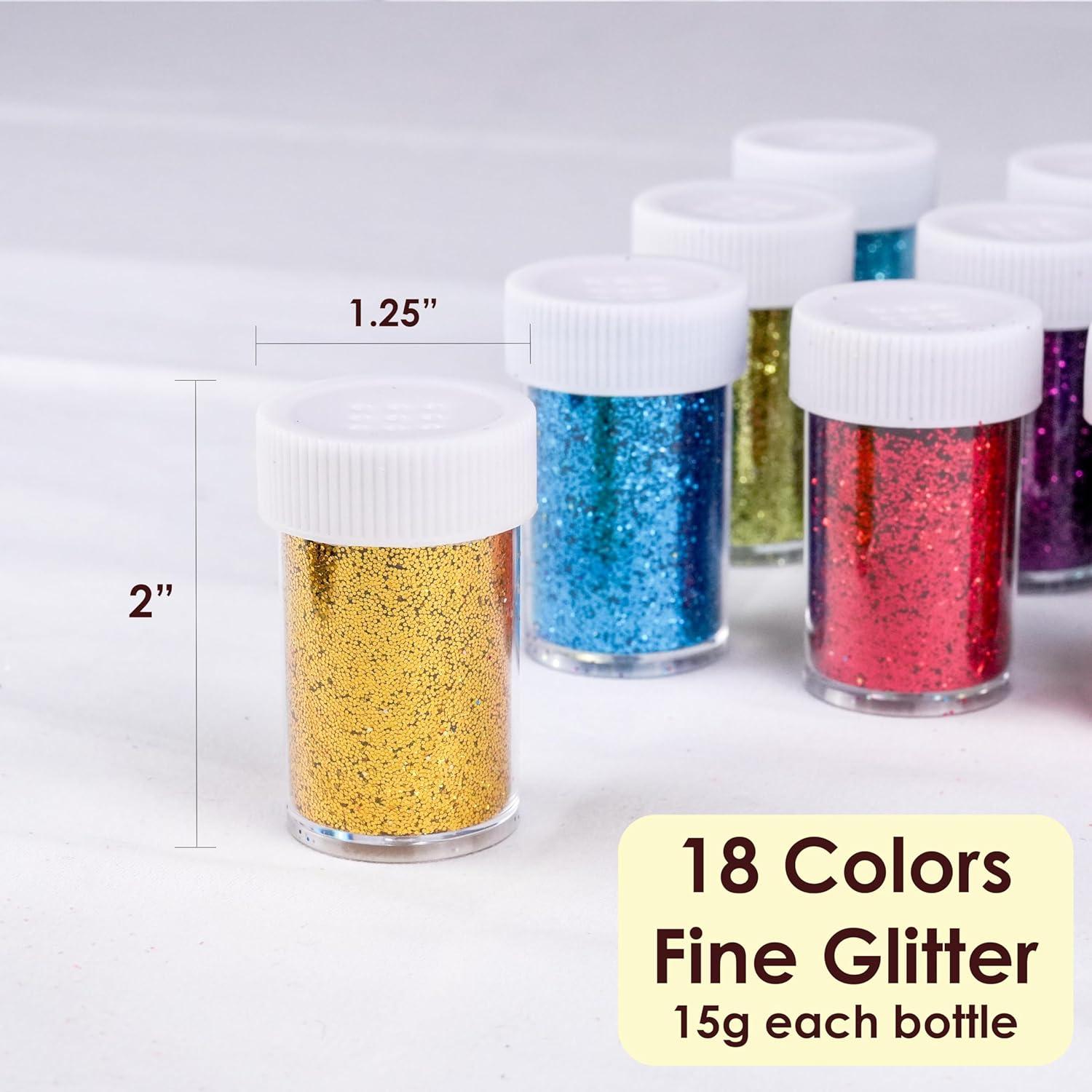 Brillos Finos Craft And Party - 18 Tarros de 15g para Manualidades