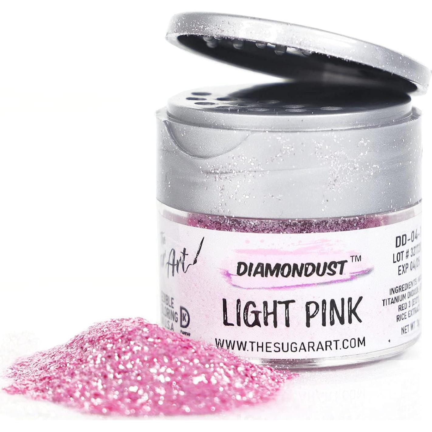 Brillo Comestible Rosa Claro The Sugar Art 4g Kosher Vegano