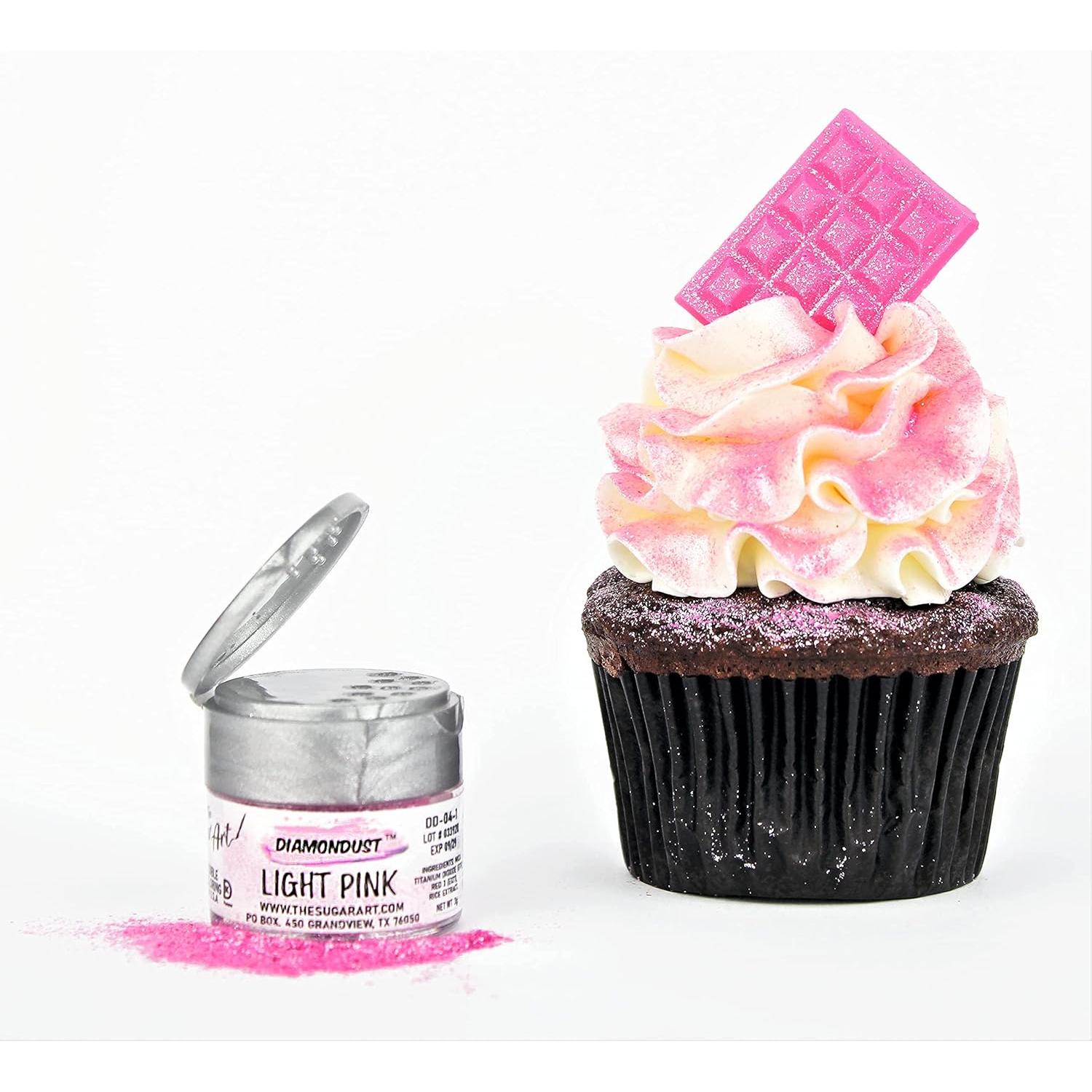 Brillo Comestible Rosa Claro The Sugar Art 4g Kosher Vegano
