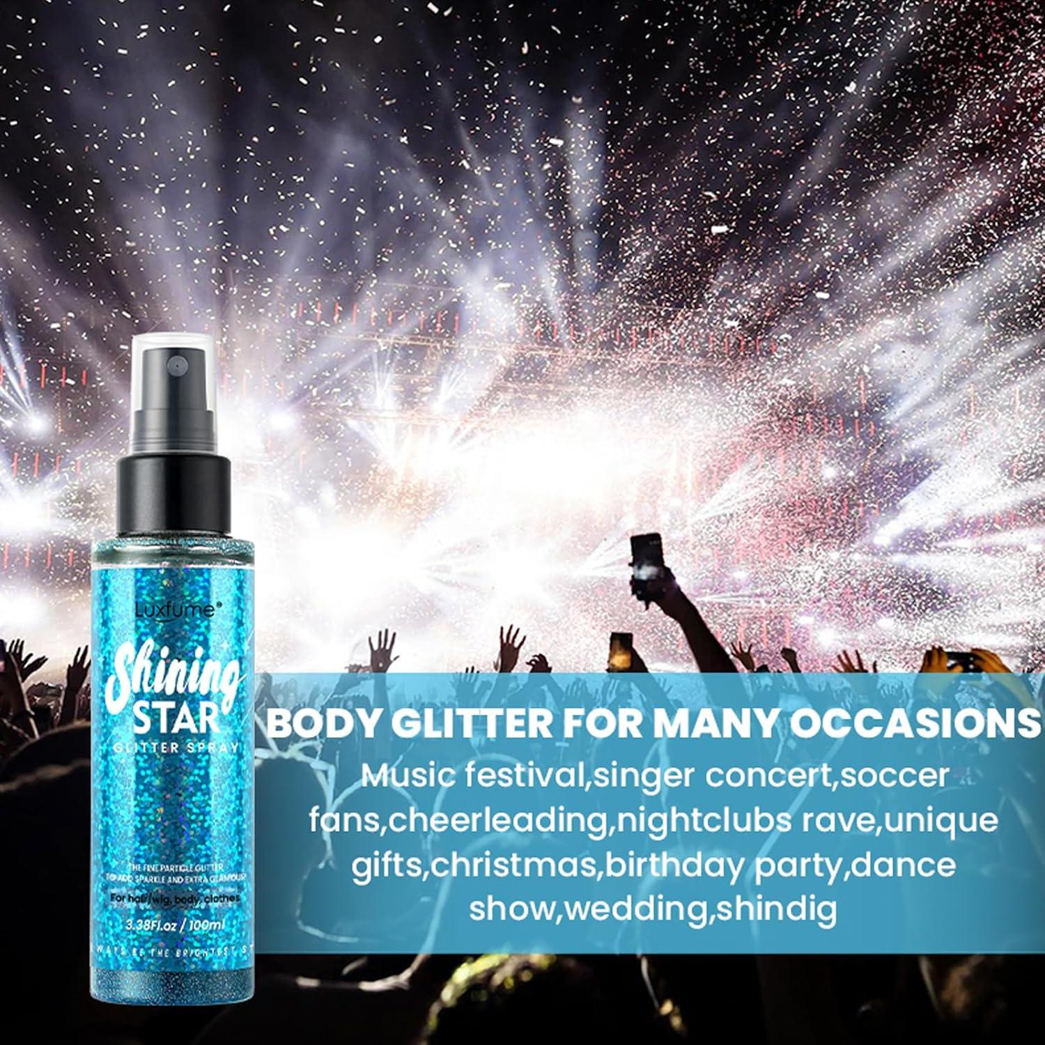 Spray Brillante Corporal MEICOLY Azul 100ML - Brillo para Cabello y Ropa