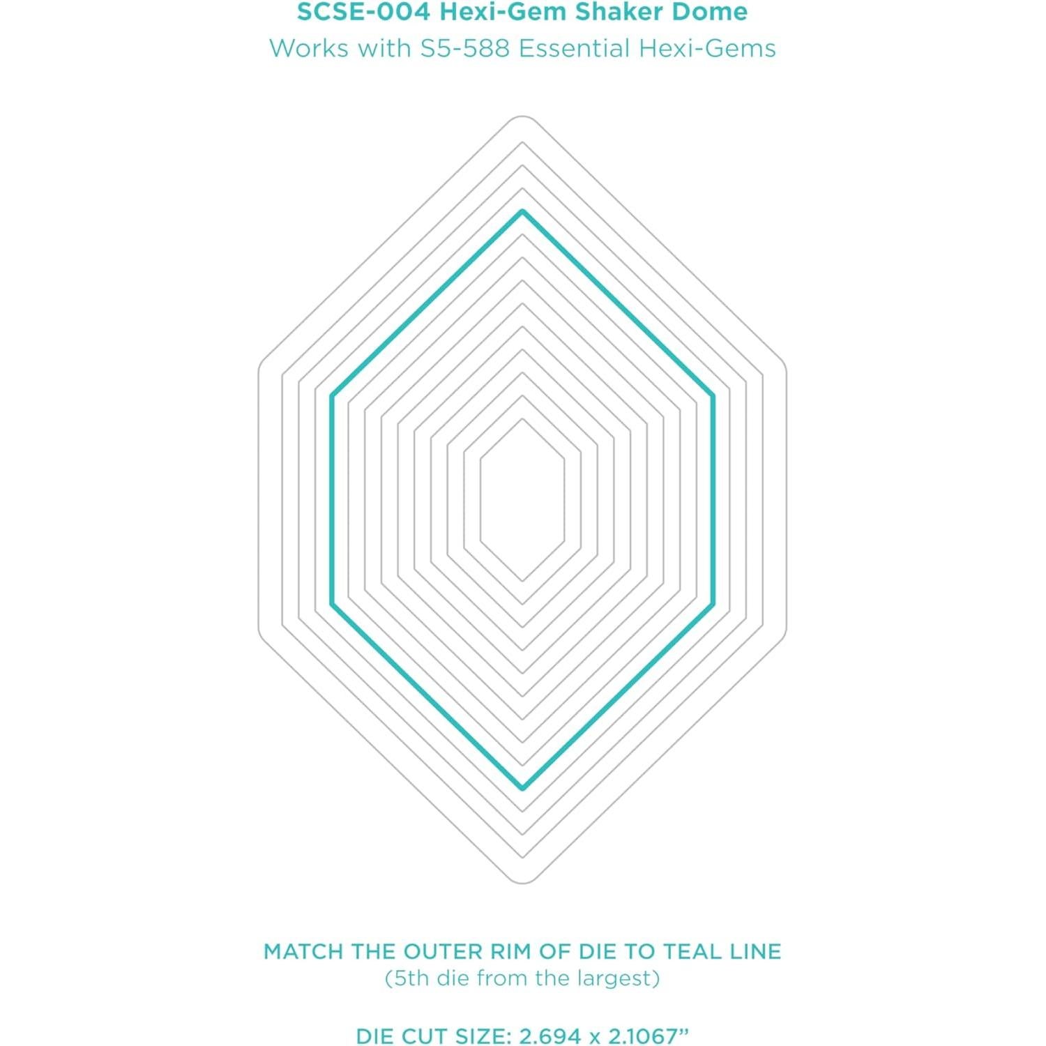 Domo Shaker Hexi-Gem Spellbinders Paquete de 6 Claros