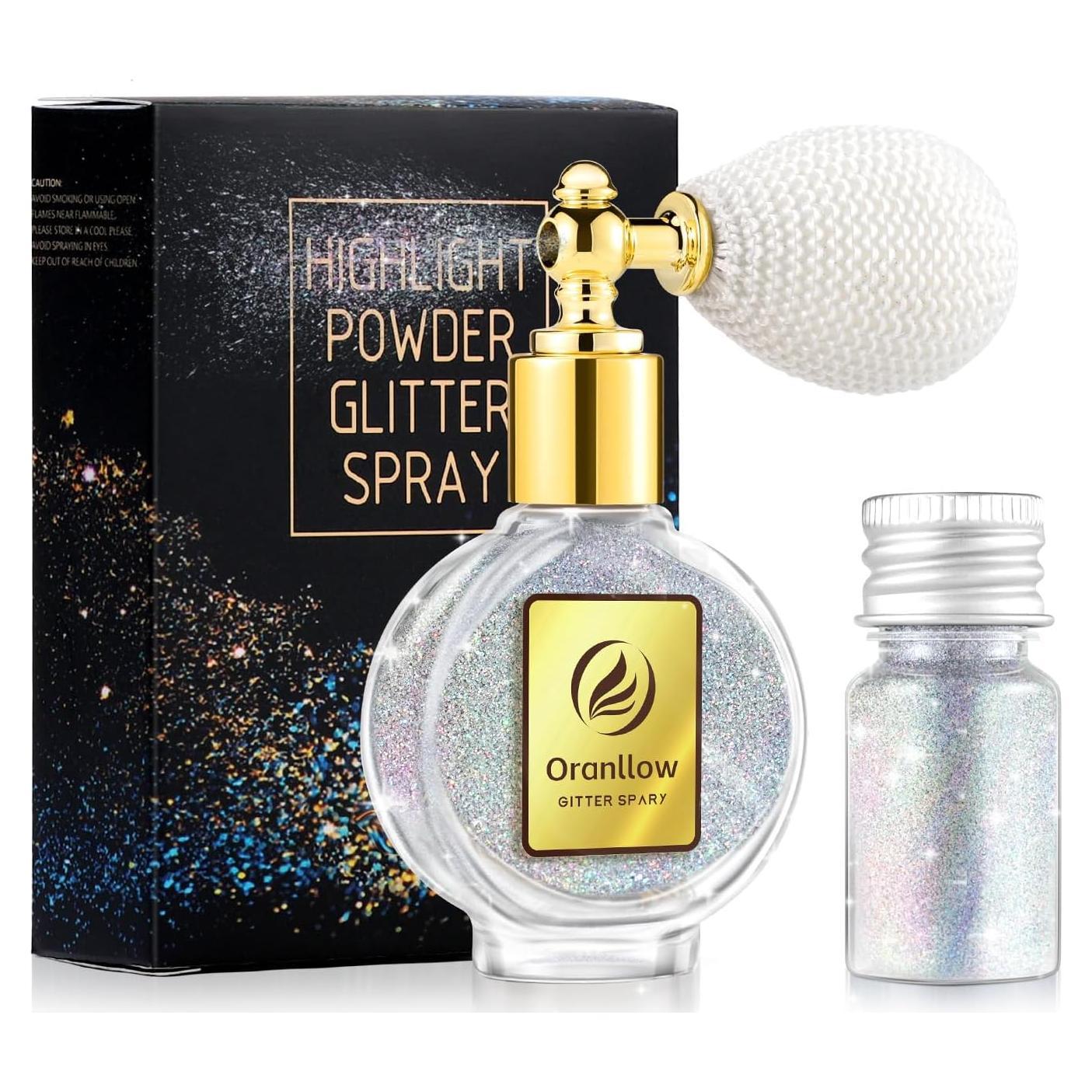 Spray de Brillo Corporal Holográfico Oranllow 70.87g Plateado