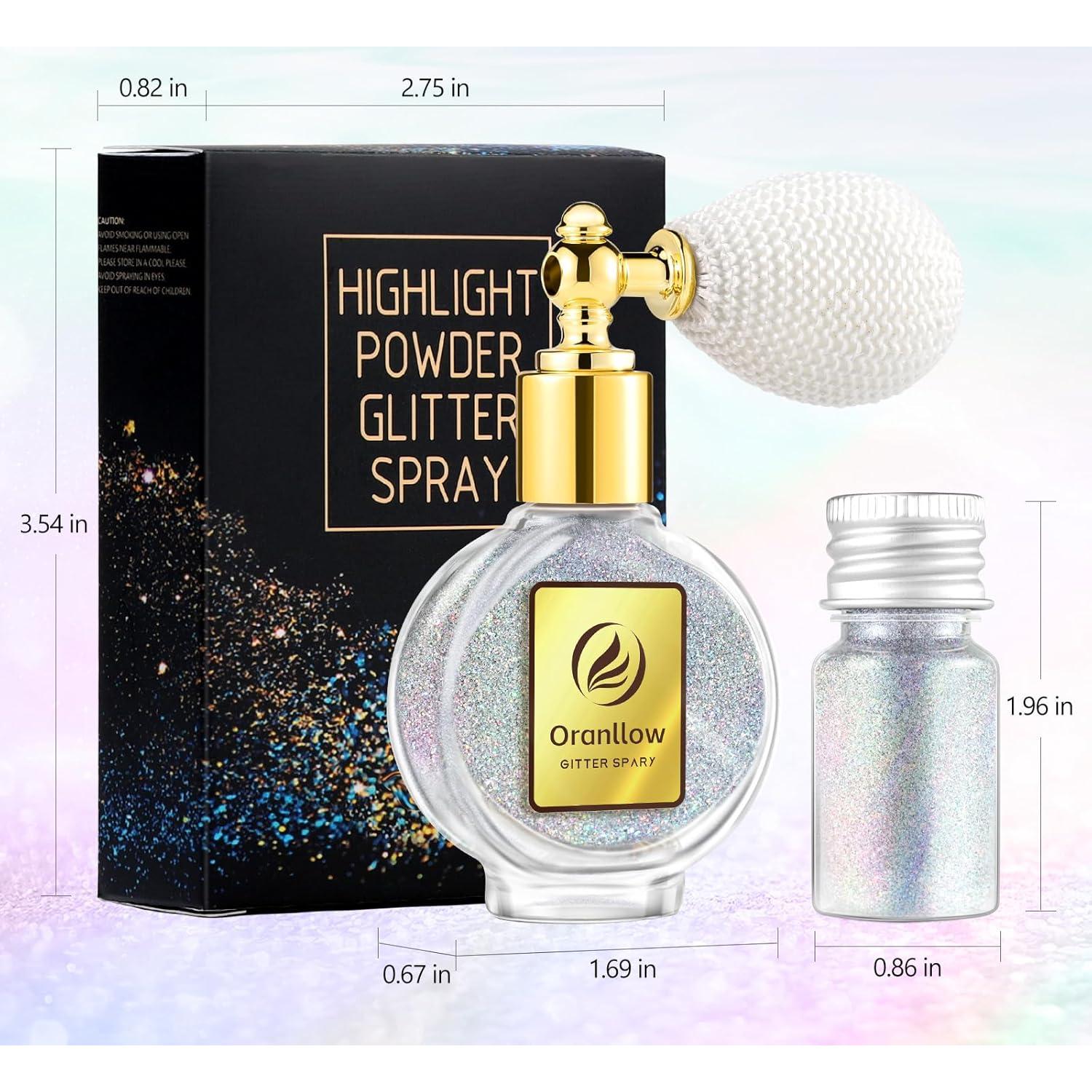 Spray de Brillo Corporal Holográfico Oranllow 70.87g Plateado