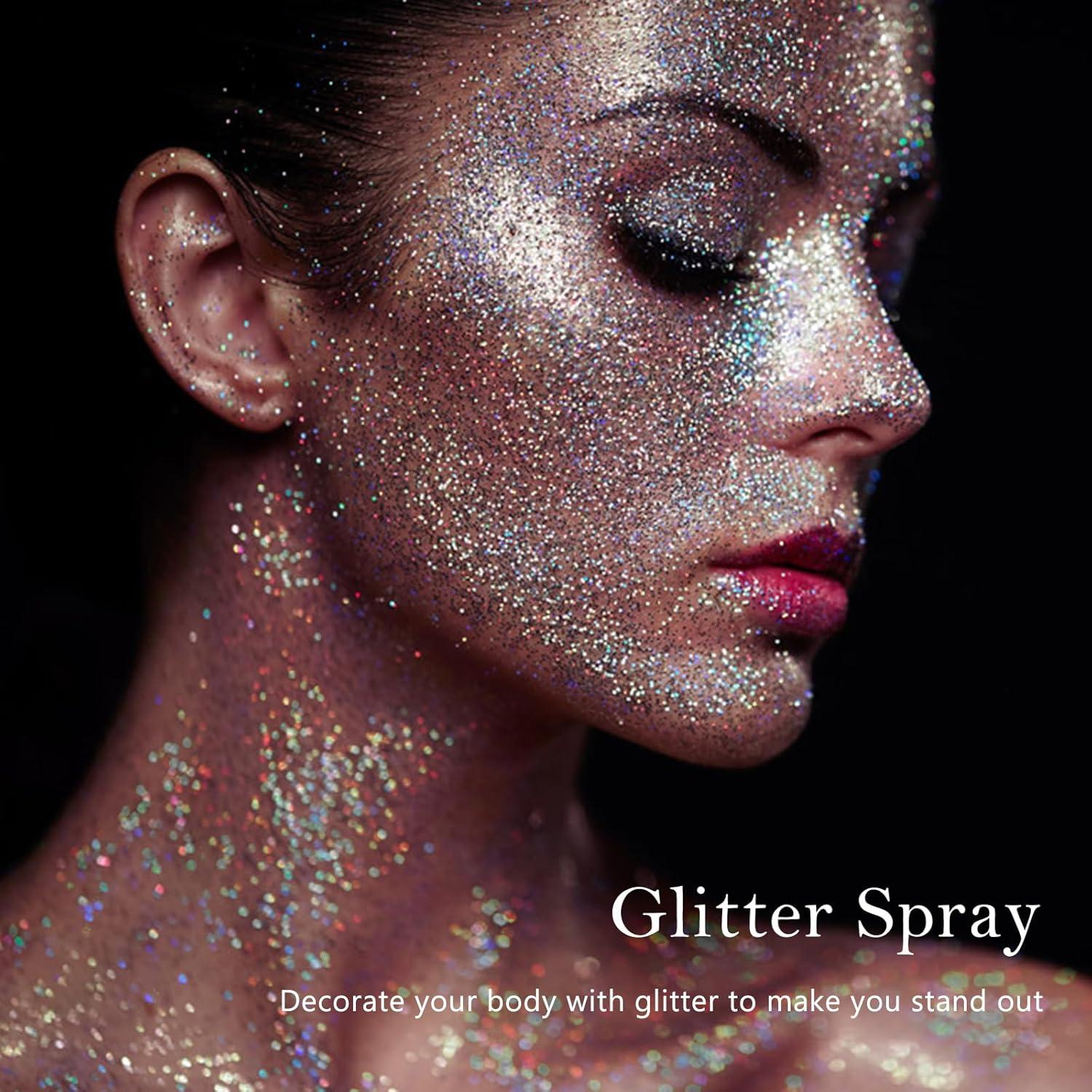 Spray de Brillo Corporal Holográfico Oranllow 70.87g Plateado