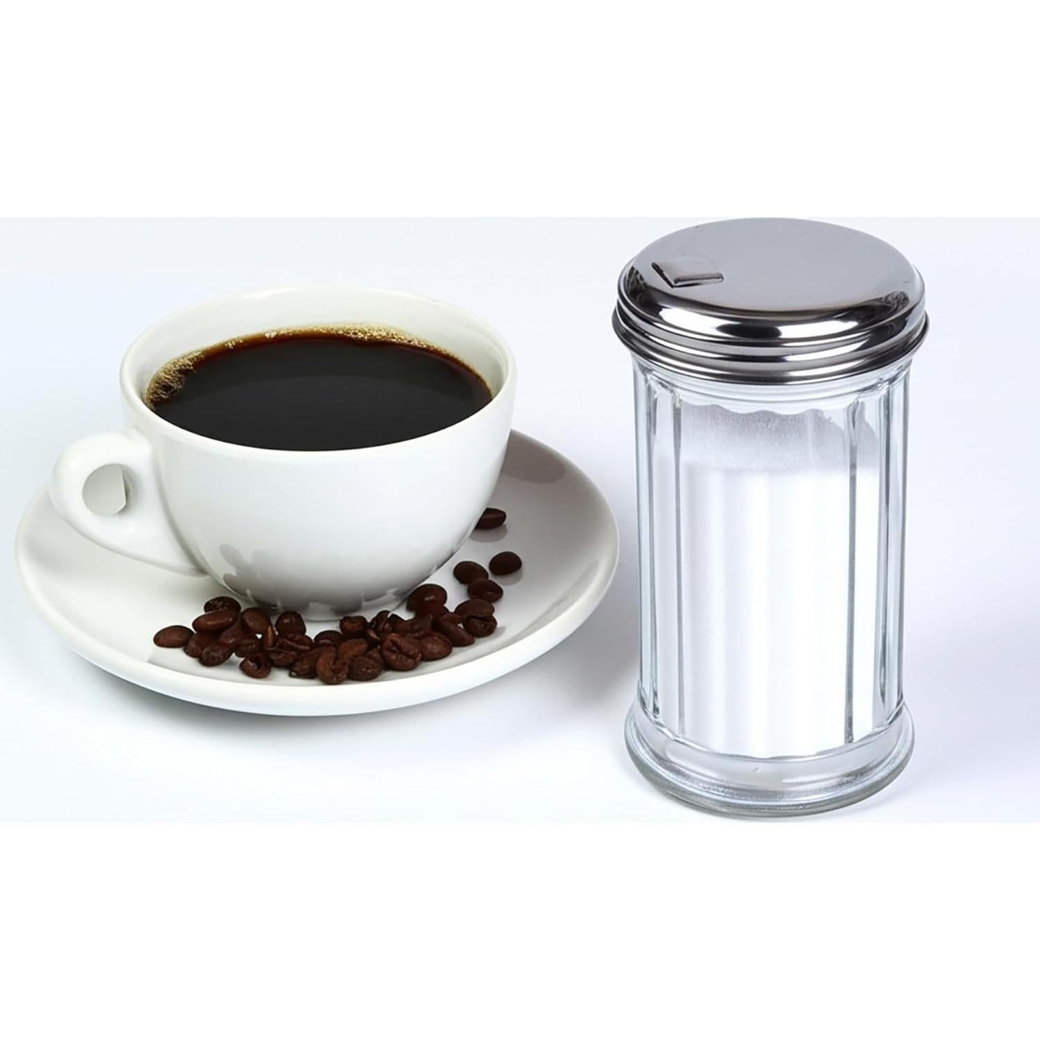 Dispensador de Azúcar de Vidrio BNYD 14 cm con Tapa de Metal