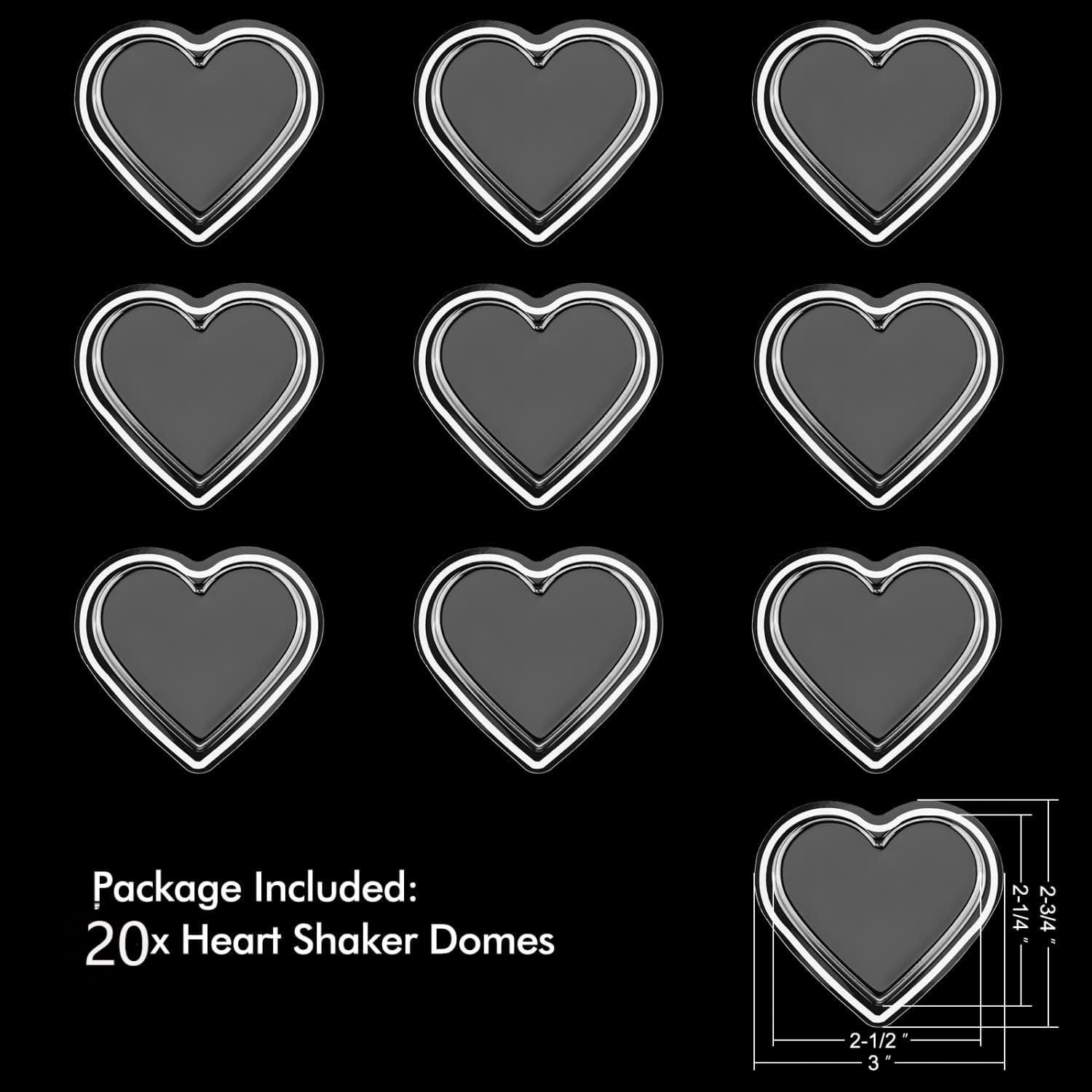 20 Piezas Cubiertas Shaker Corazón BAOFALI 6.35x5.72 cm