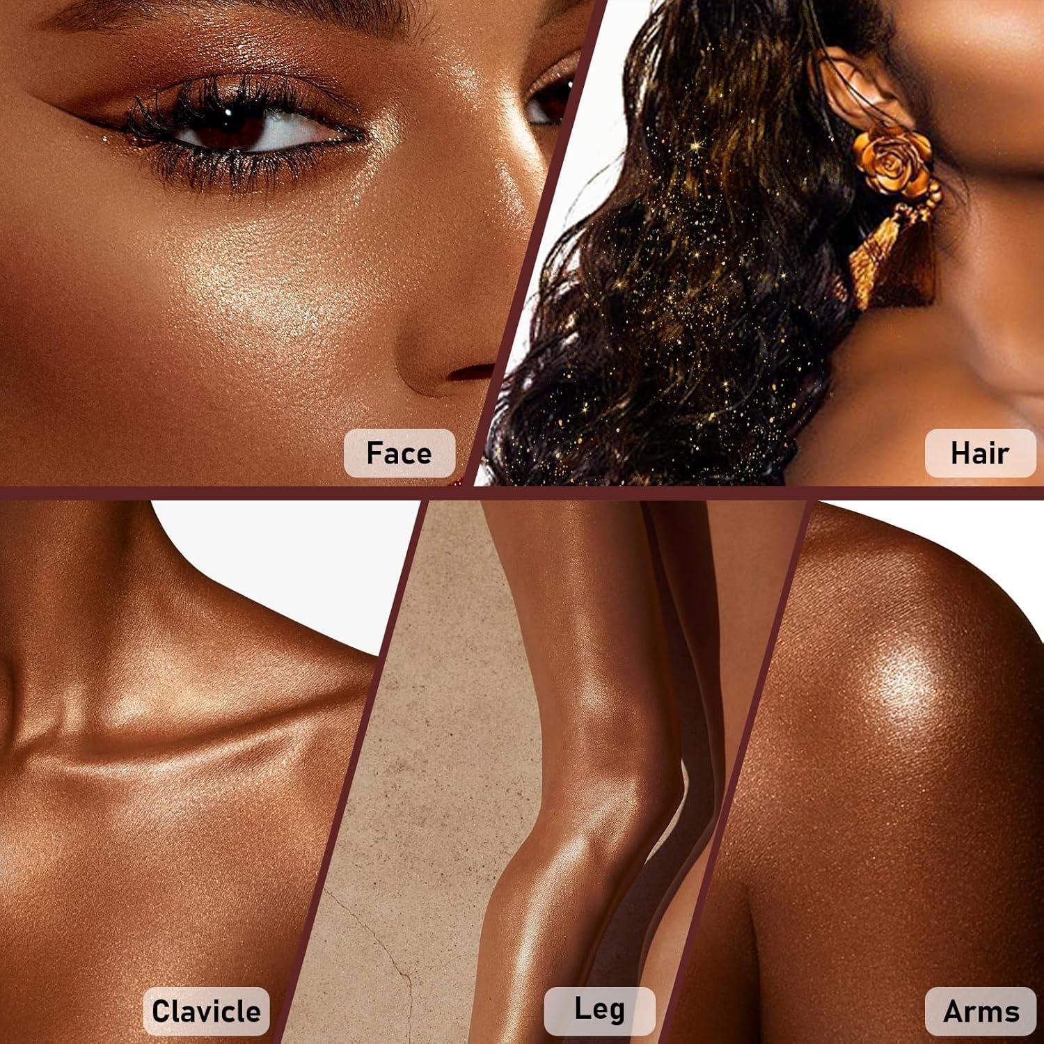 Spray Brillo Corporal Pjordo 113g Dorado para Cabello y Piel