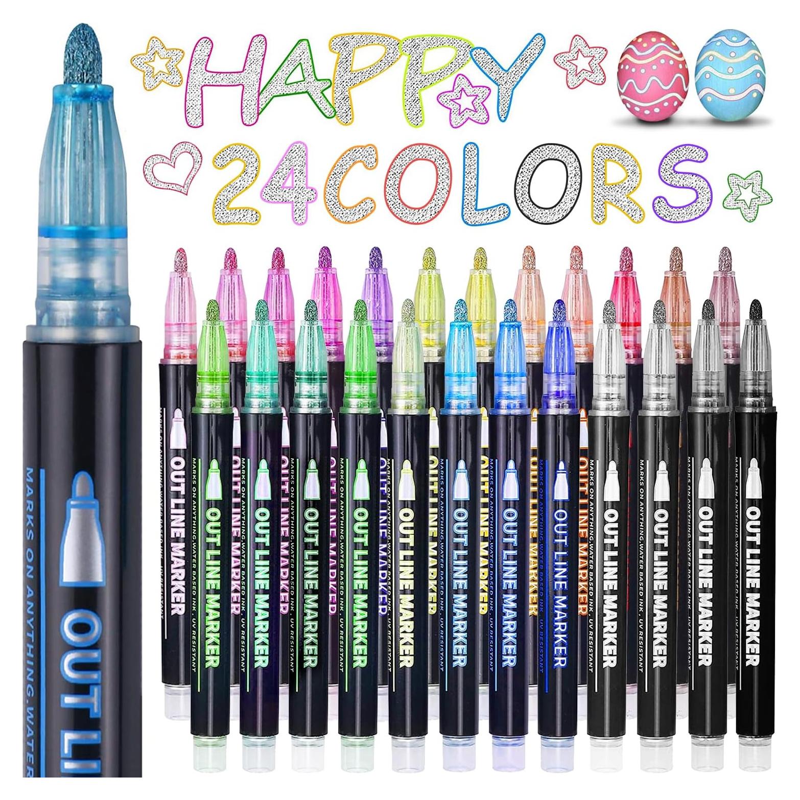 Marcadores Brillantes Yangmei - 24 Colores Metálicos 0.3-0.5mm
