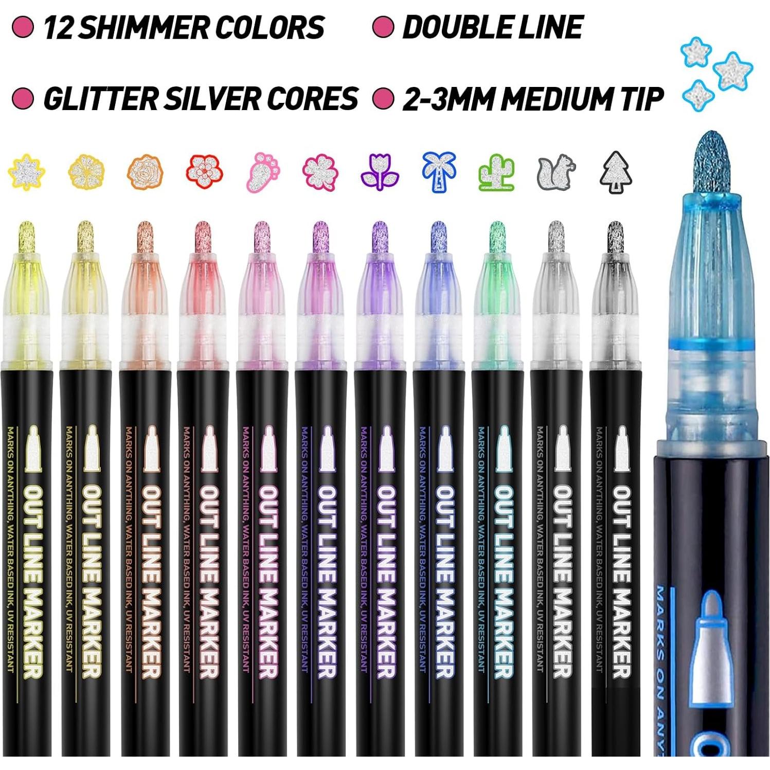 Marcadores Brillantes GLOPUS 12 Unidades para Manualidades